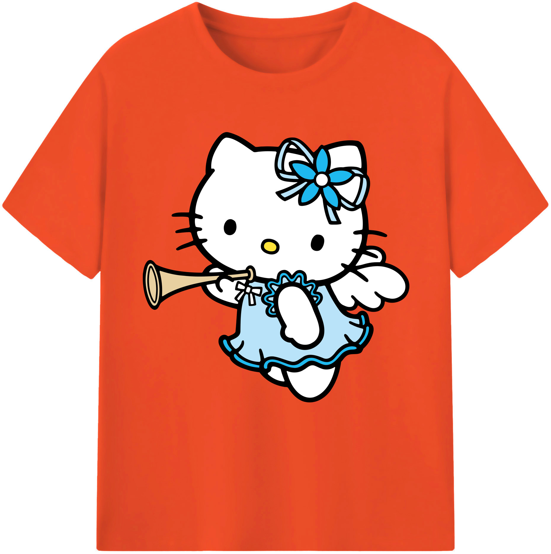 （画像用） Hello Kitty ハローキティ 綿100％半袖Tシャツ（フロントプリント）