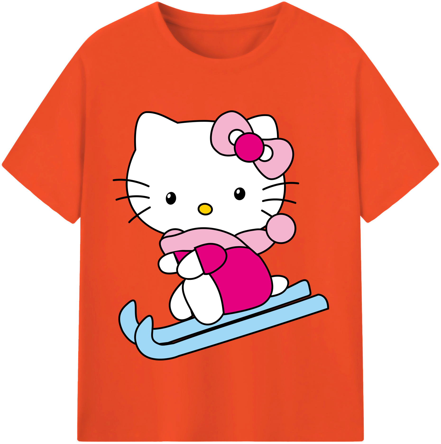 （画像用） Hello Kitty ハローキティ 綿100％半袖Tシャツ（フロントプリント）