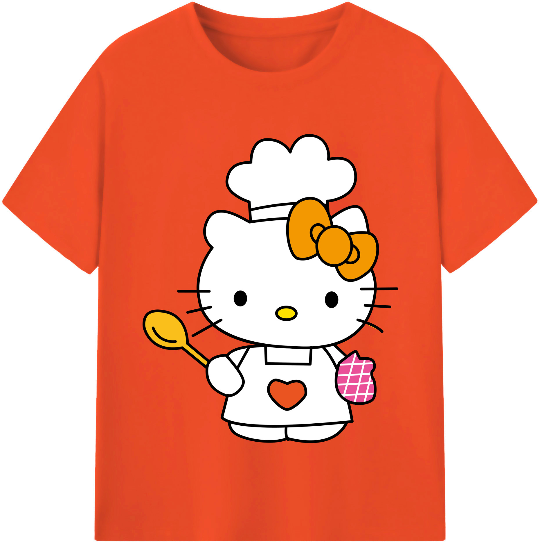 （画像用） Hello Kitty ハローキティ 綿100％半袖Tシャツ（フロントプリント）