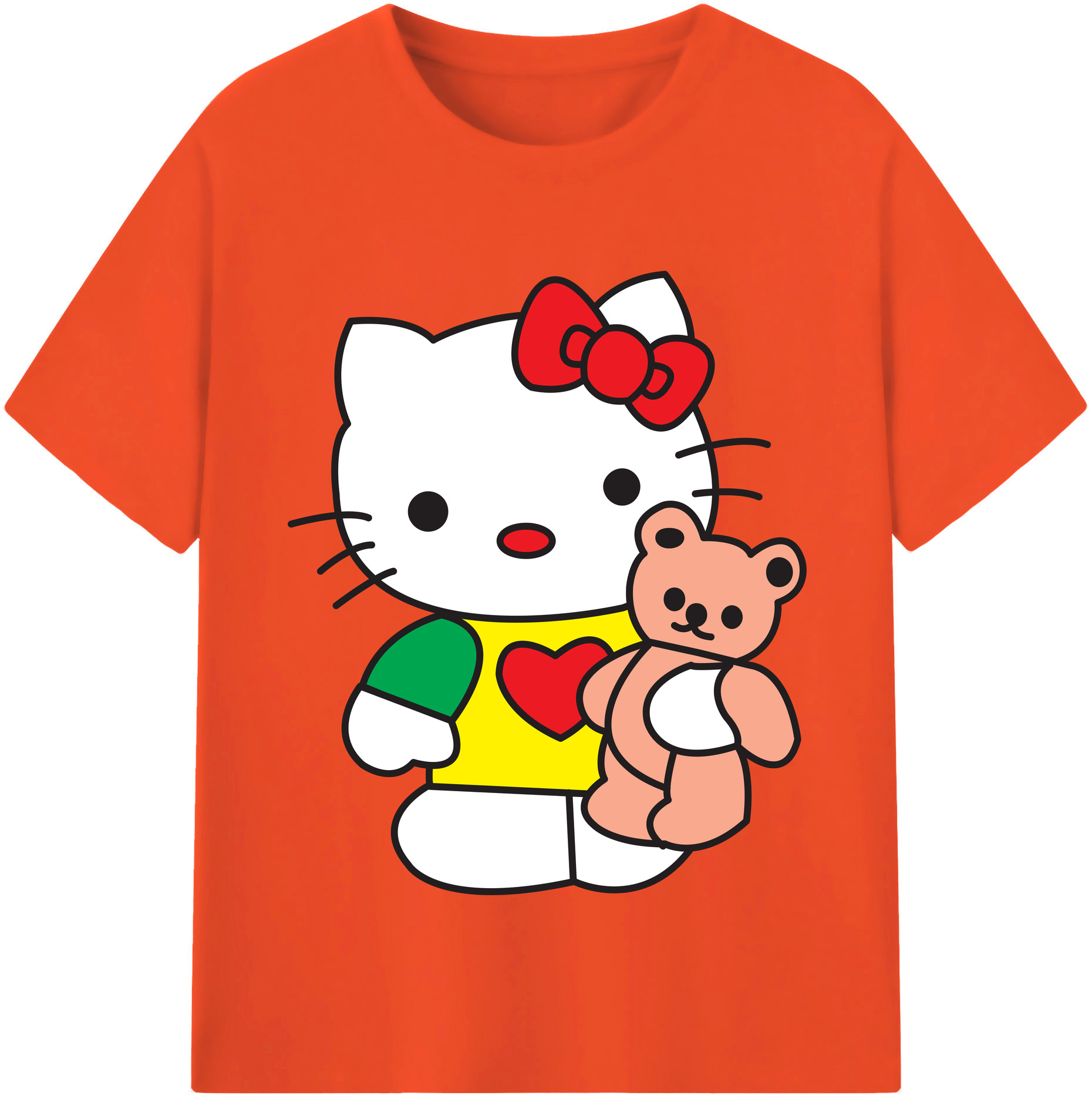 （画像用） Hello Kitty ハローキティ 綿100％半袖Tシャツ（フロントプリント）
