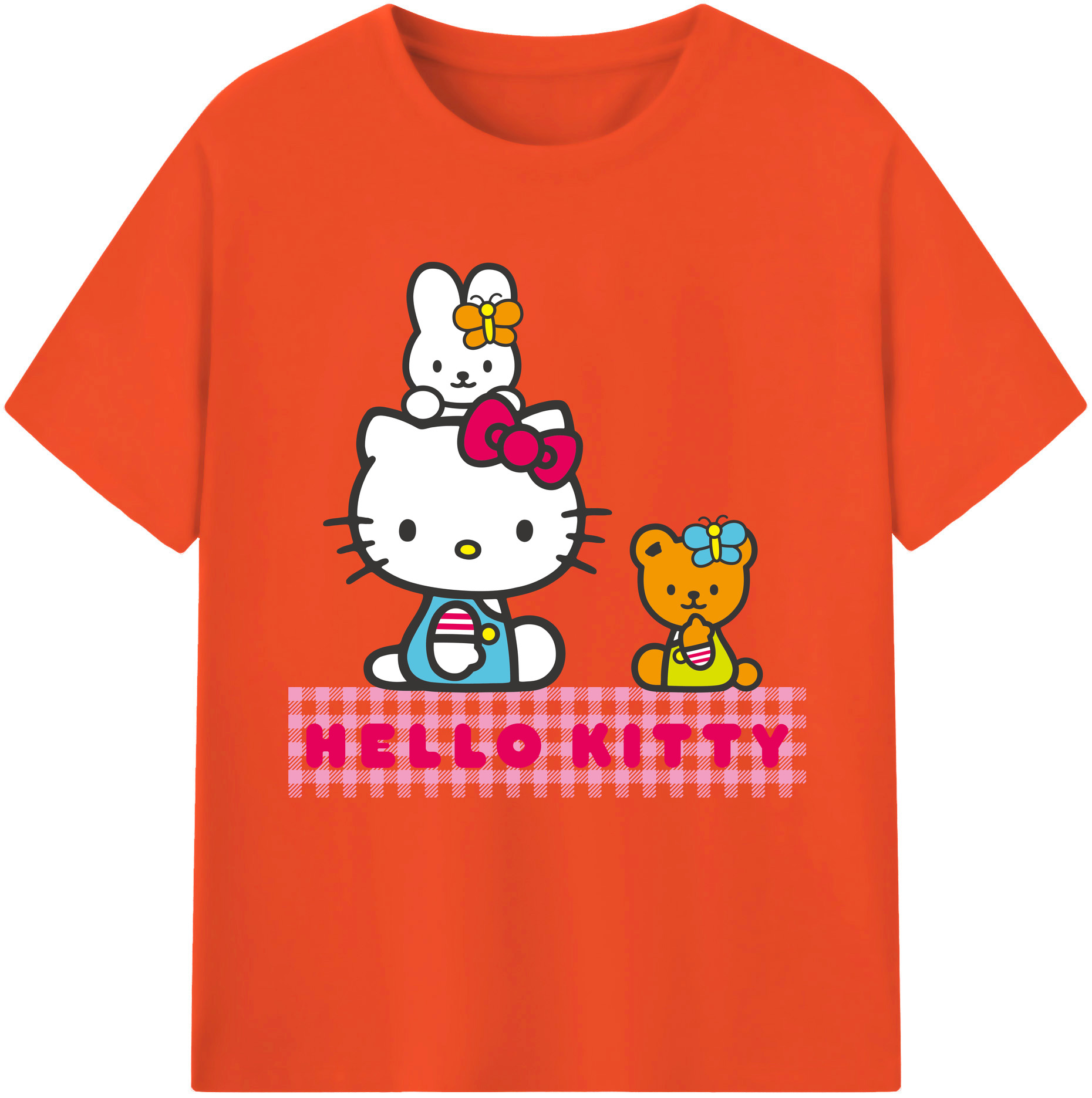 （画像用） Hello Kitty ハローキティ 綿100％半袖Tシャツ（フロントプリント）