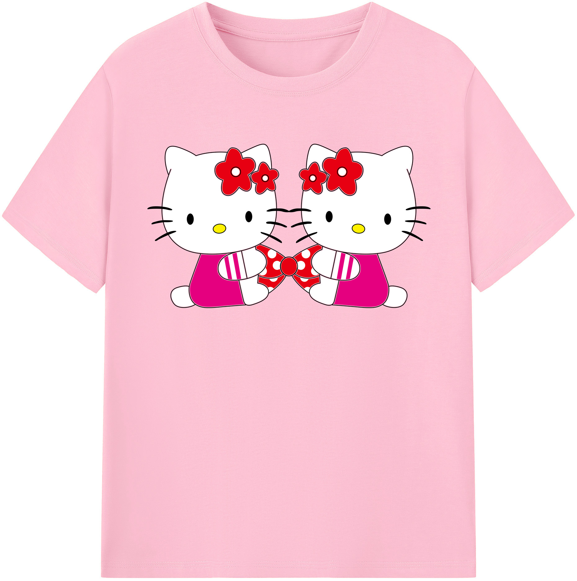 （画像用） Hello Kitty ハローキティ 綿100％半袖Tシャツ（フロントプリント）