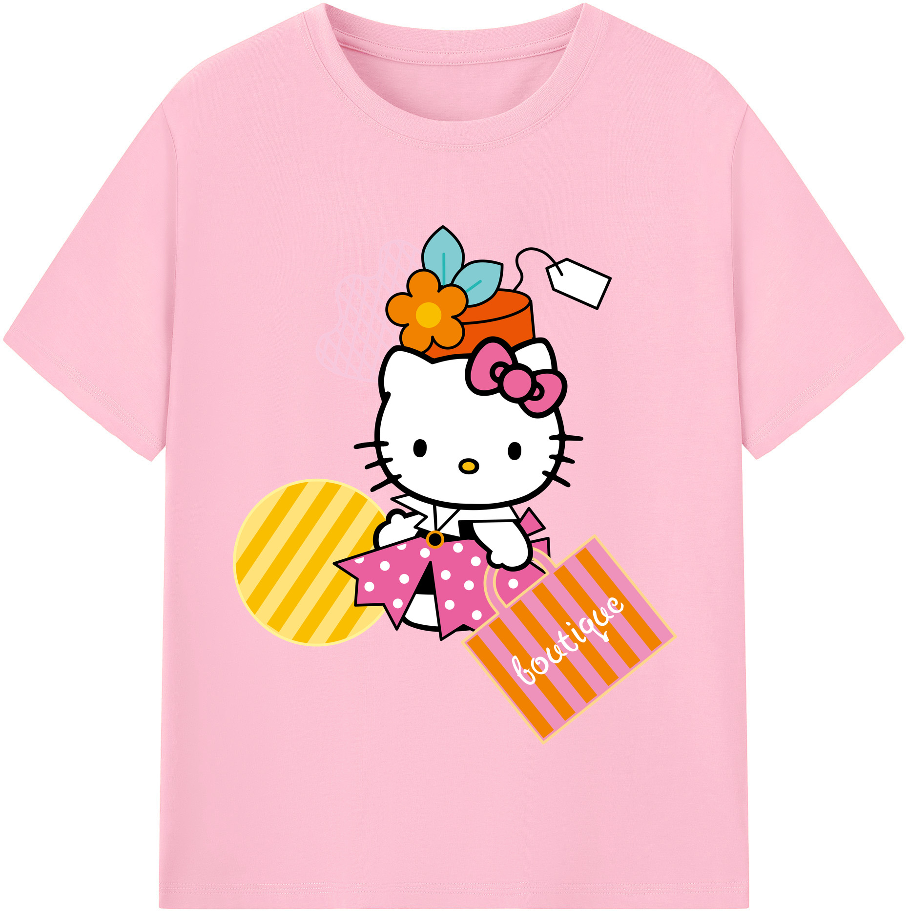 （画像用） Hello Kitty ハローキティ 綿100％半袖Tシャツ（フロントプリント）