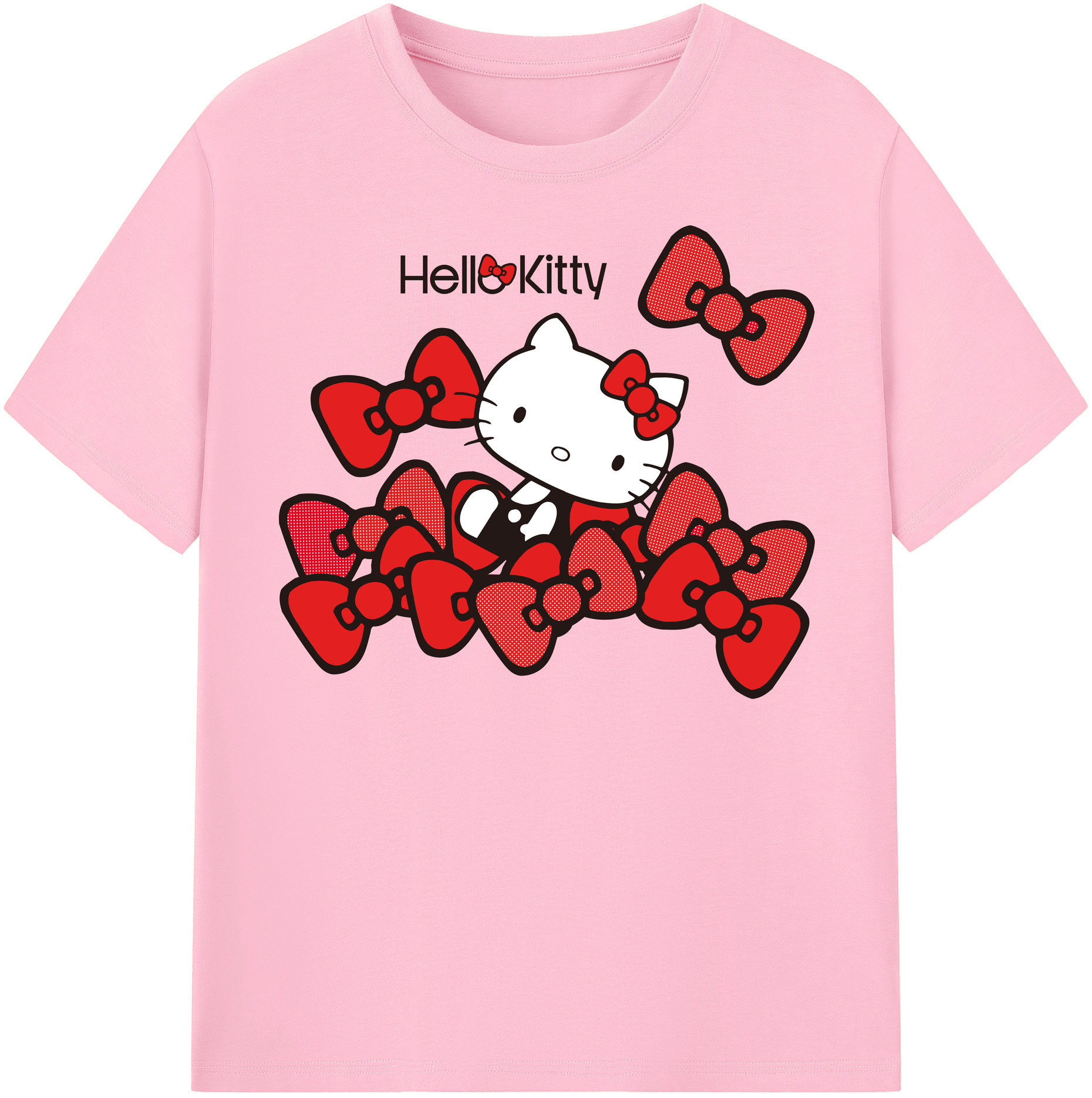 （画像用） Hello Kitty ハローキティ 綿100％半袖Tシャツ（フロントプリント）
