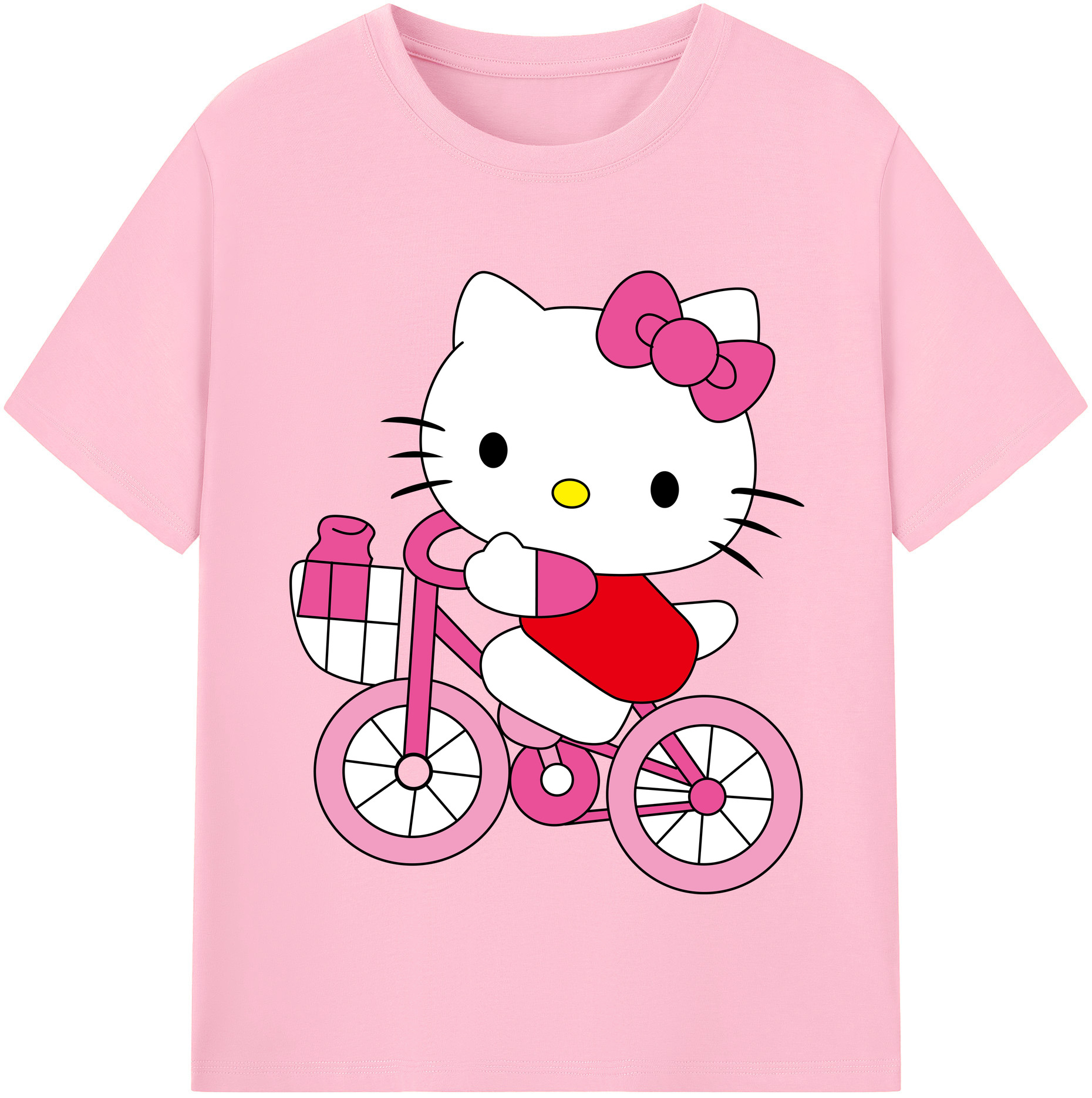 （画像用） Hello Kitty ハローキティ 綿100％半袖Tシャツ（フロントプリント）