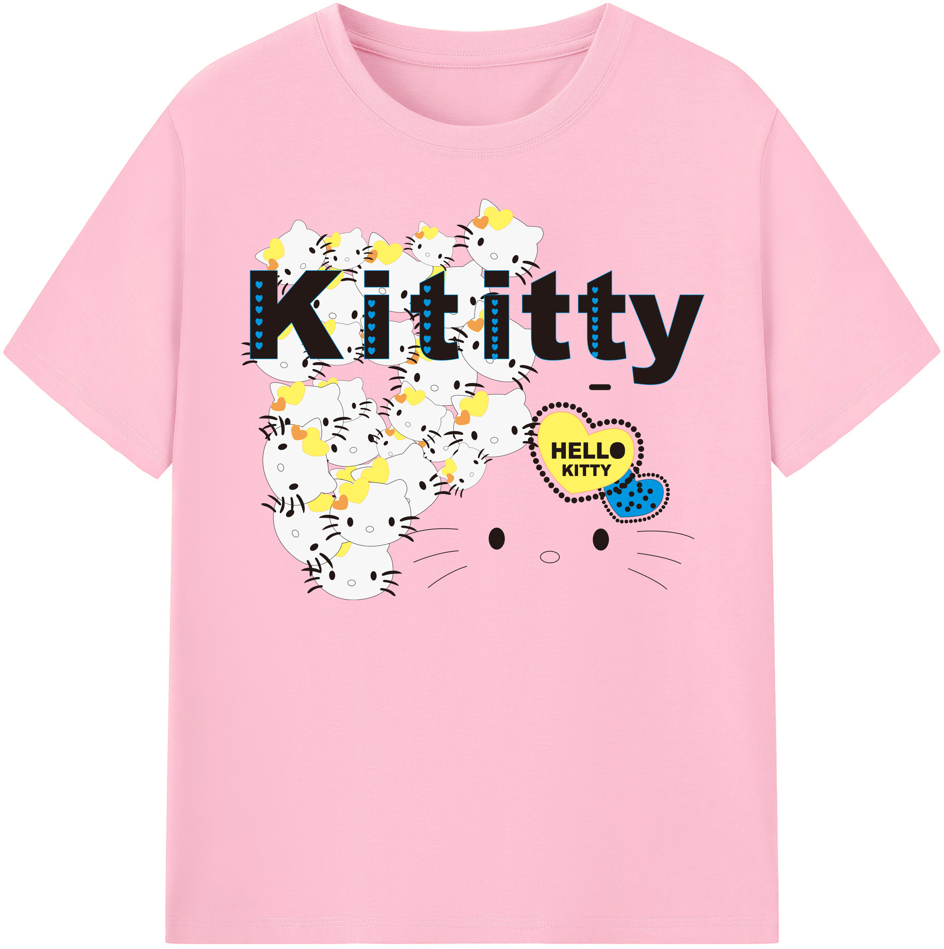 （画像用） Hello Kitty ハローキティ 綿100％半袖Tシャツ（フロントプリント）