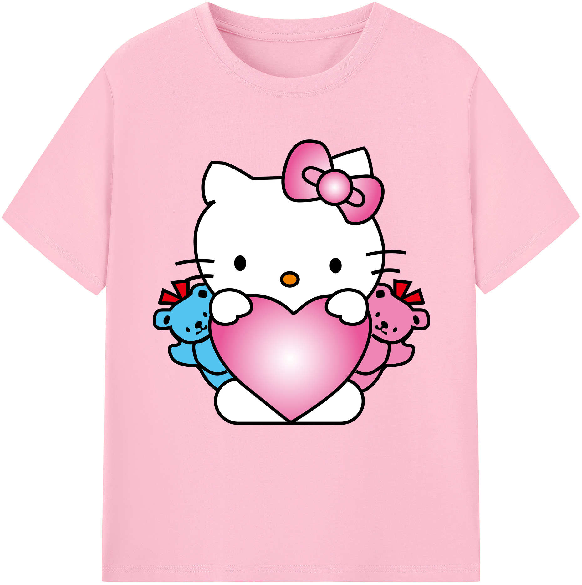 （画像用） Hello Kitty ハローキティ 綿100％半袖Tシャツ（フロントプリント）