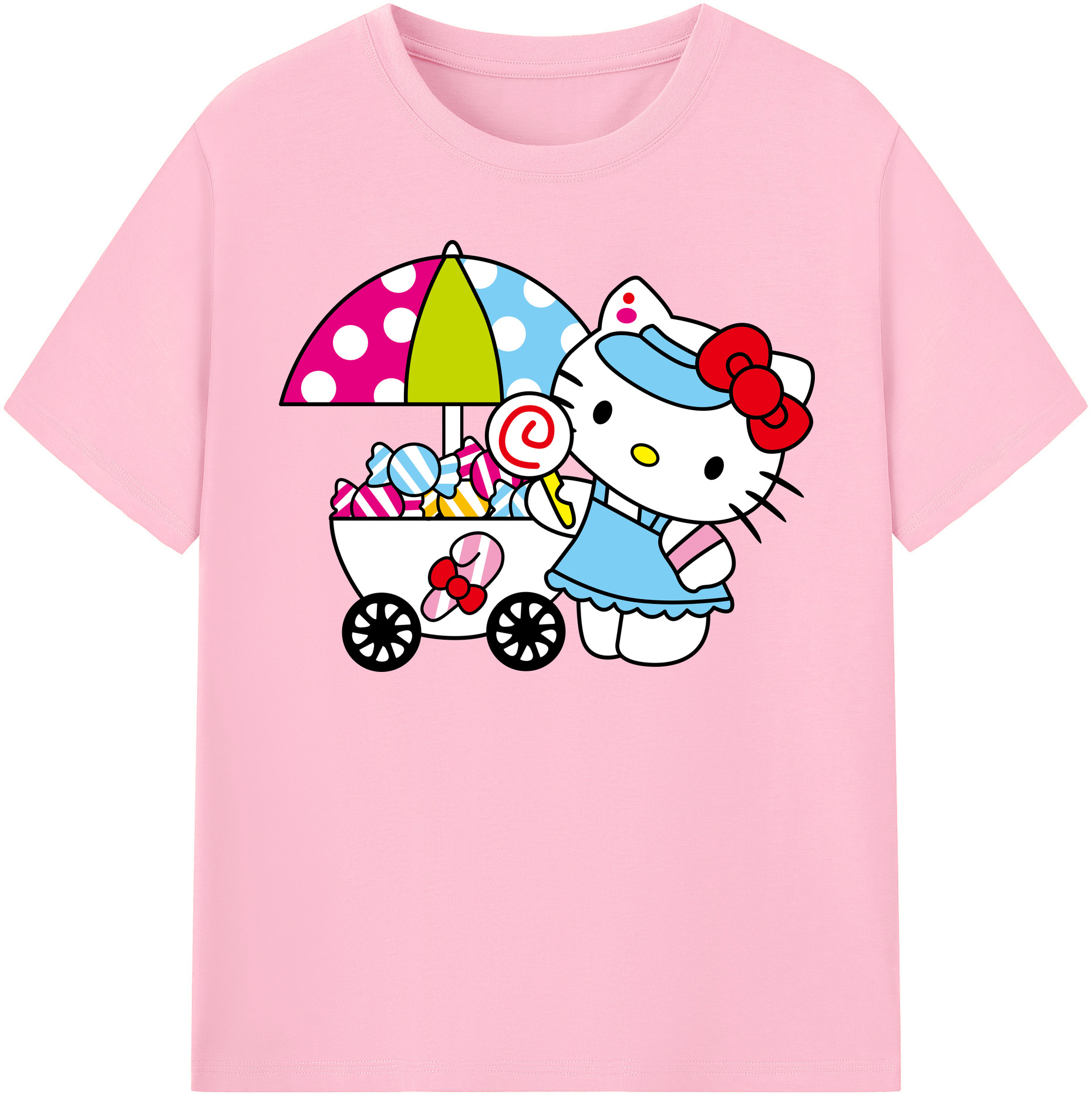 （画像用） Hello Kitty ハローキティ 綿100％半袖Tシャツ（フロントプリント）