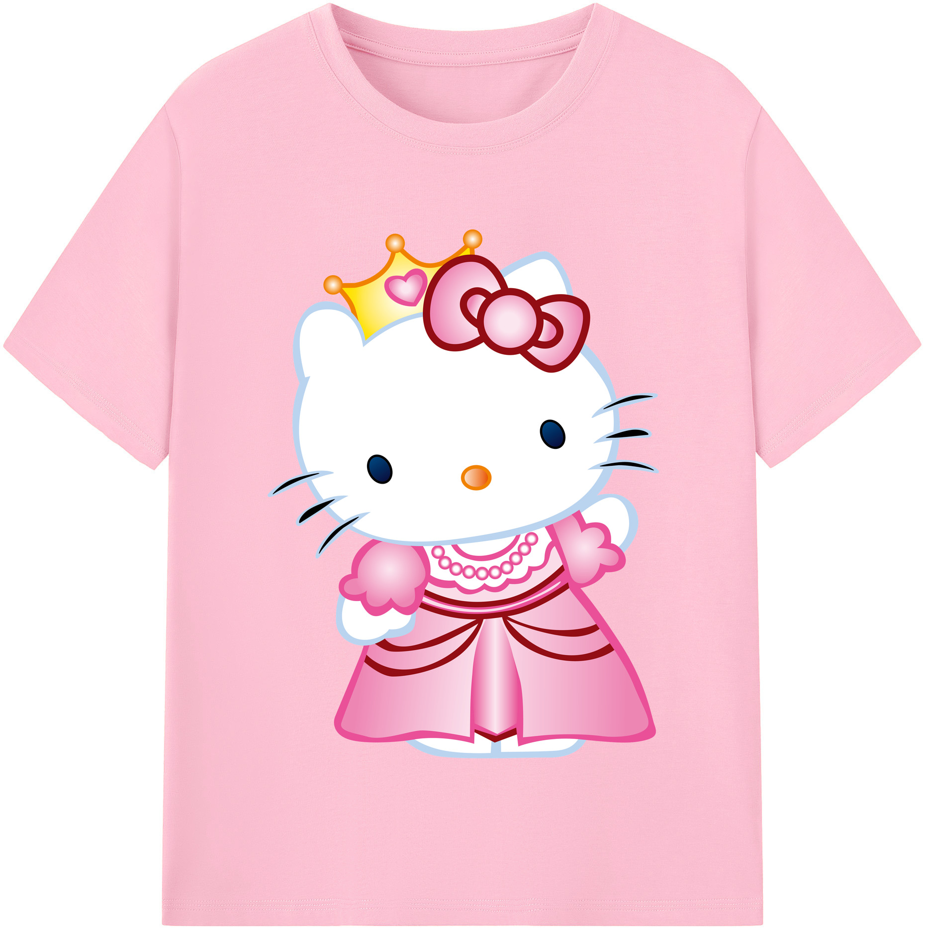 （画像用） Hello Kitty ハローキティ 綿100％半袖Tシャツ（フロントプリント）