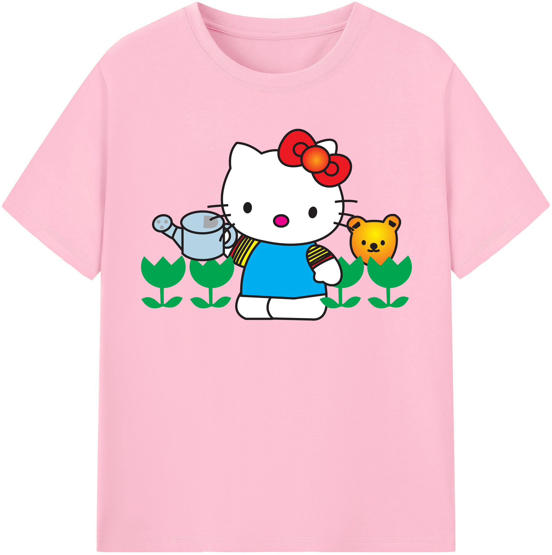 （画像用） Hello Kitty ハローキティ 綿100％半袖Tシャツ（フロントプリント）