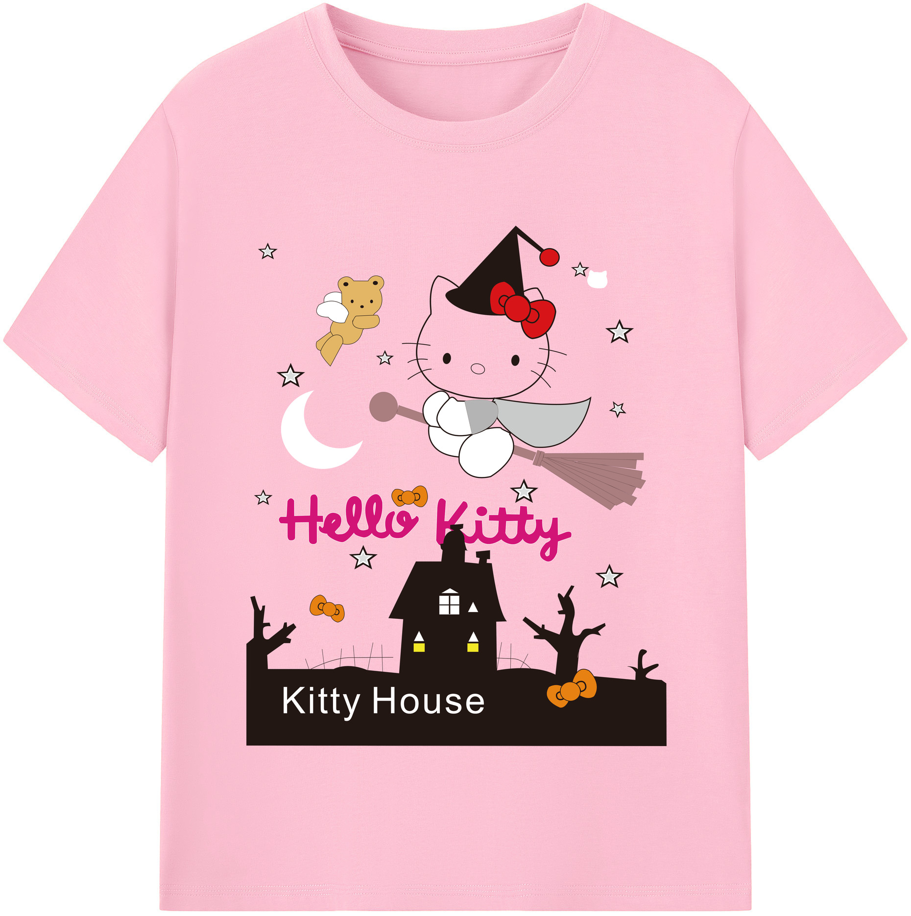 （画像用） Hello Kitty ハローキティ 綿100％半袖Tシャツ（フロントプリント）