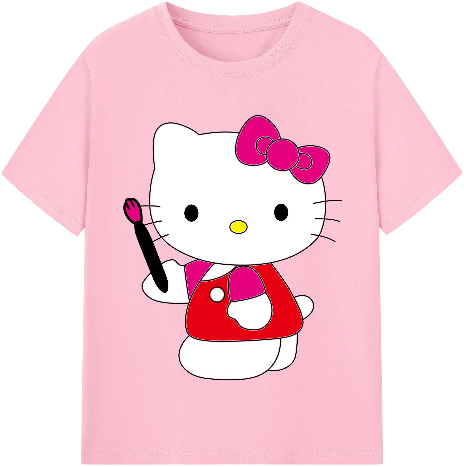 （画像用） Hello Kitty ハローキティ 綿100％半袖Tシャツ（フロントプリント）
