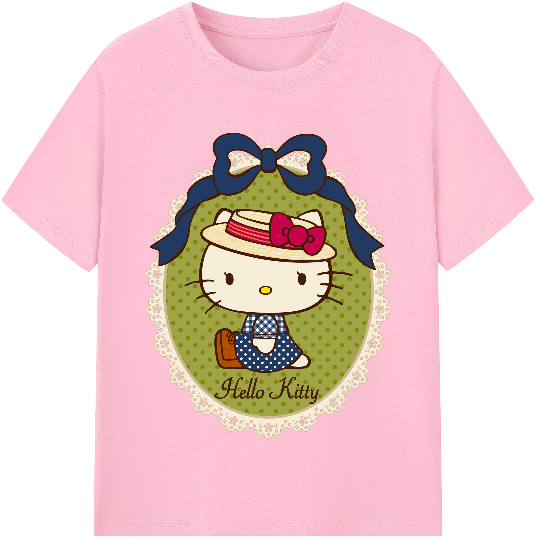 （画像用） Hello Kitty ハローキティ 綿100％半袖Tシャツ（フロントプリント）