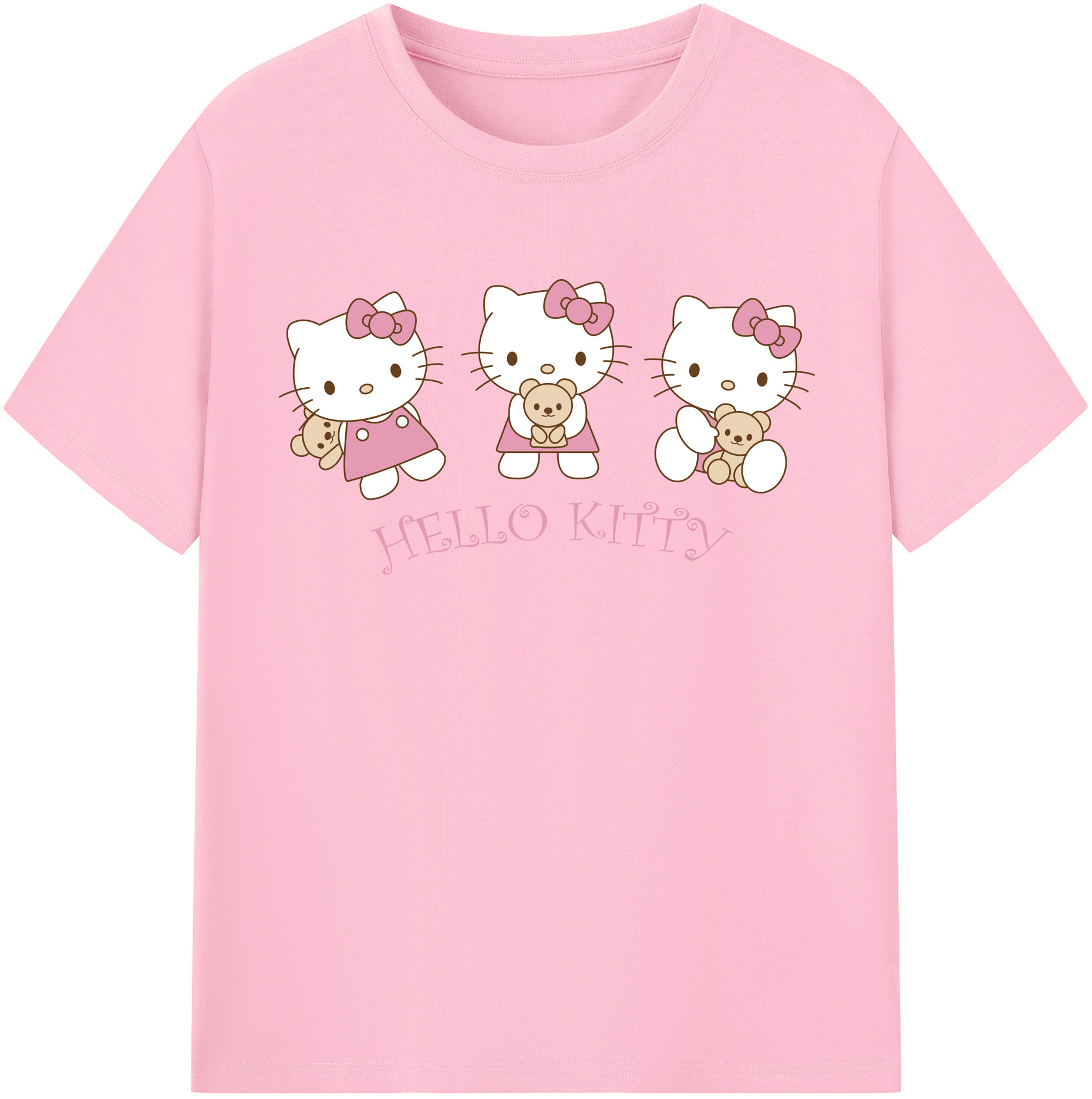 （画像用） Hello Kitty ハローキティ 綿100％半袖Tシャツ（フロントプリント）