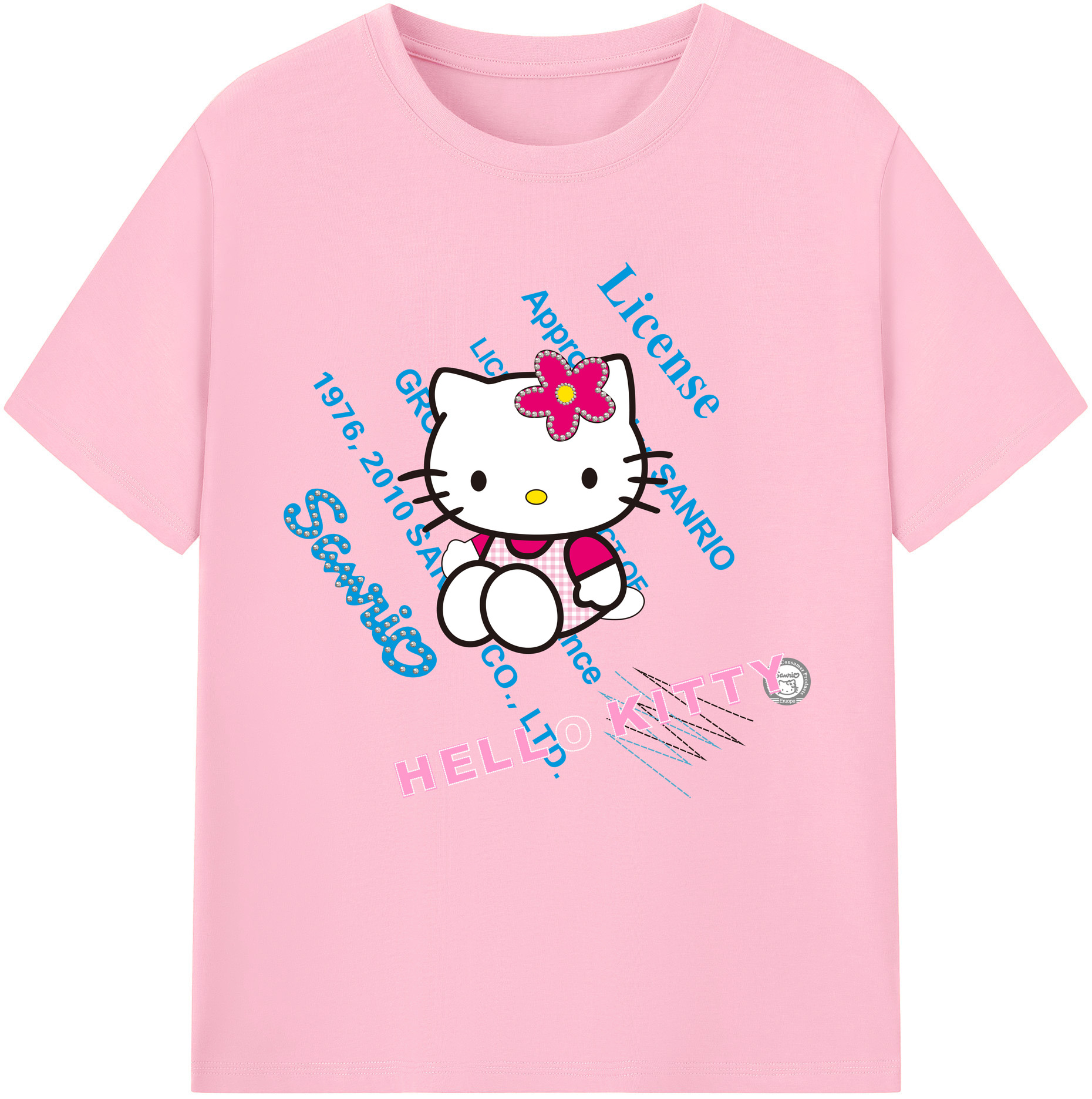 （画像用） Hello Kitty ハローキティ 綿100％半袖Tシャツ（フロントプリント）