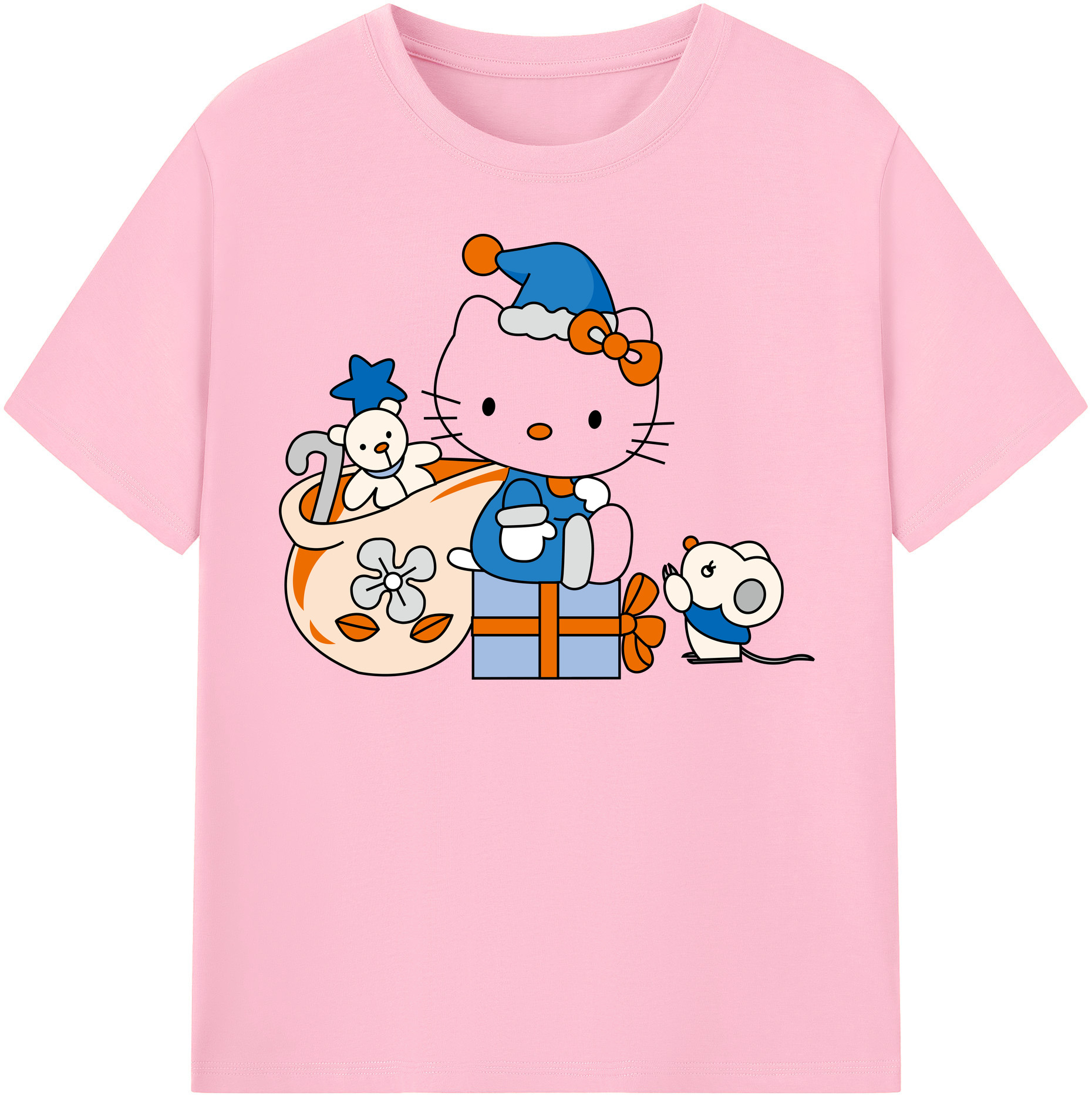 （画像用） Hello Kitty ハローキティ 綿100％半袖Tシャツ（フロントプリント）