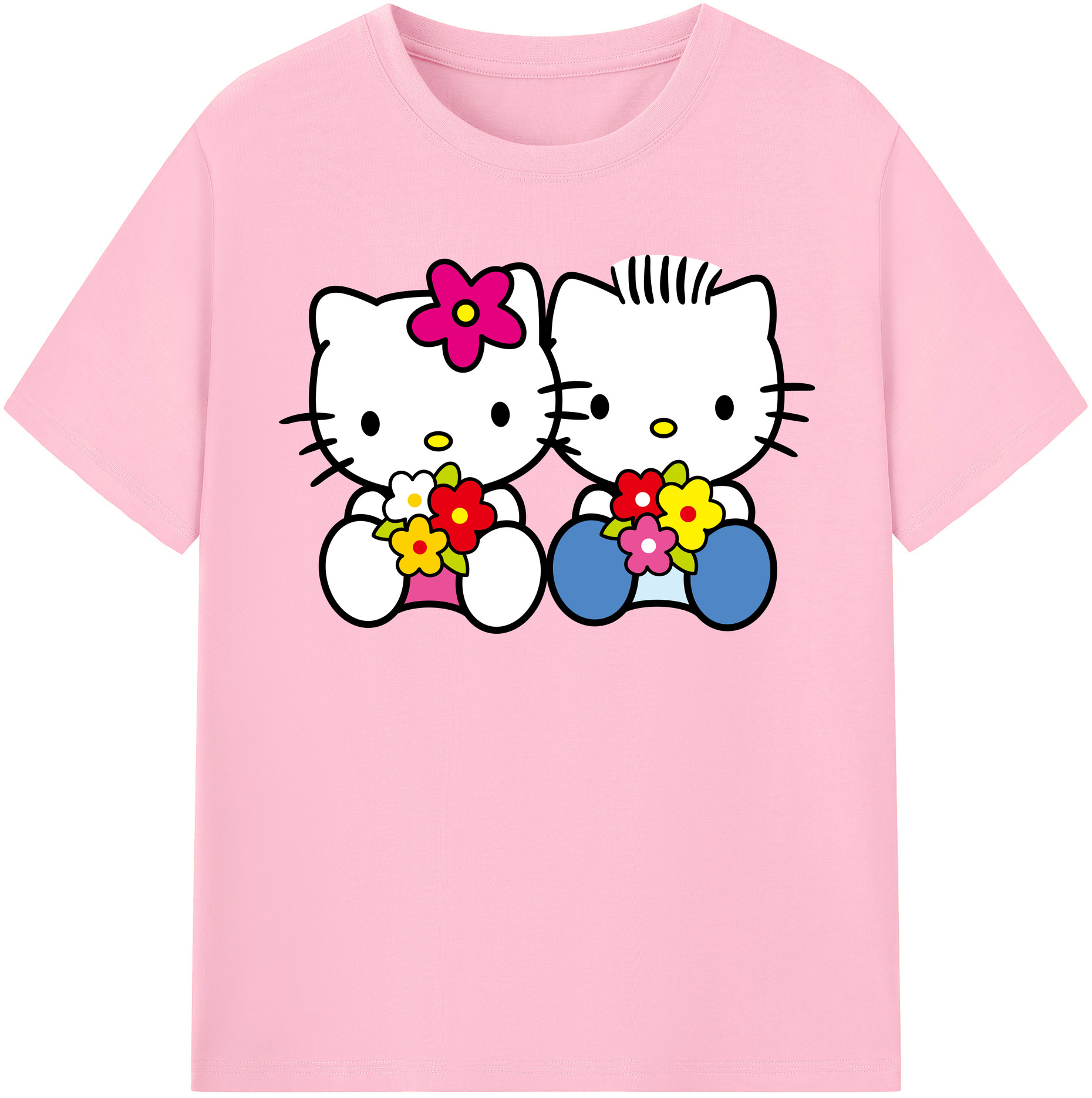 （画像用） Hello Kitty ハローキティ 綿100％半袖Tシャツ（フロントプリント）