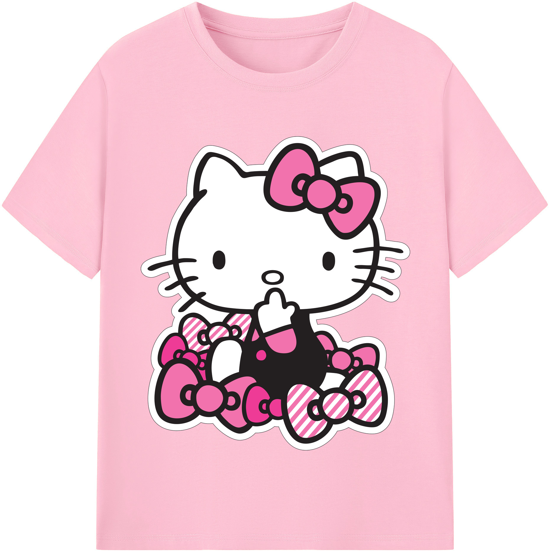 （画像用） Hello Kitty ハローキティ 綿100％半袖Tシャツ（フロントプリント）