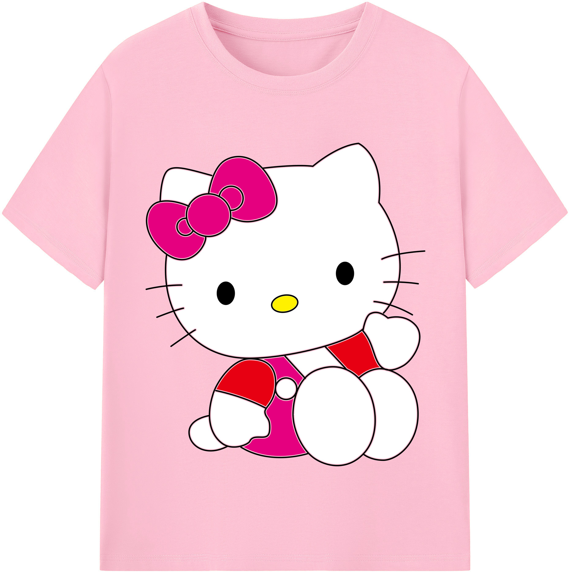 （画像用） Hello Kitty ハローキティ 綿100％半袖Tシャツ（フロントプリント）