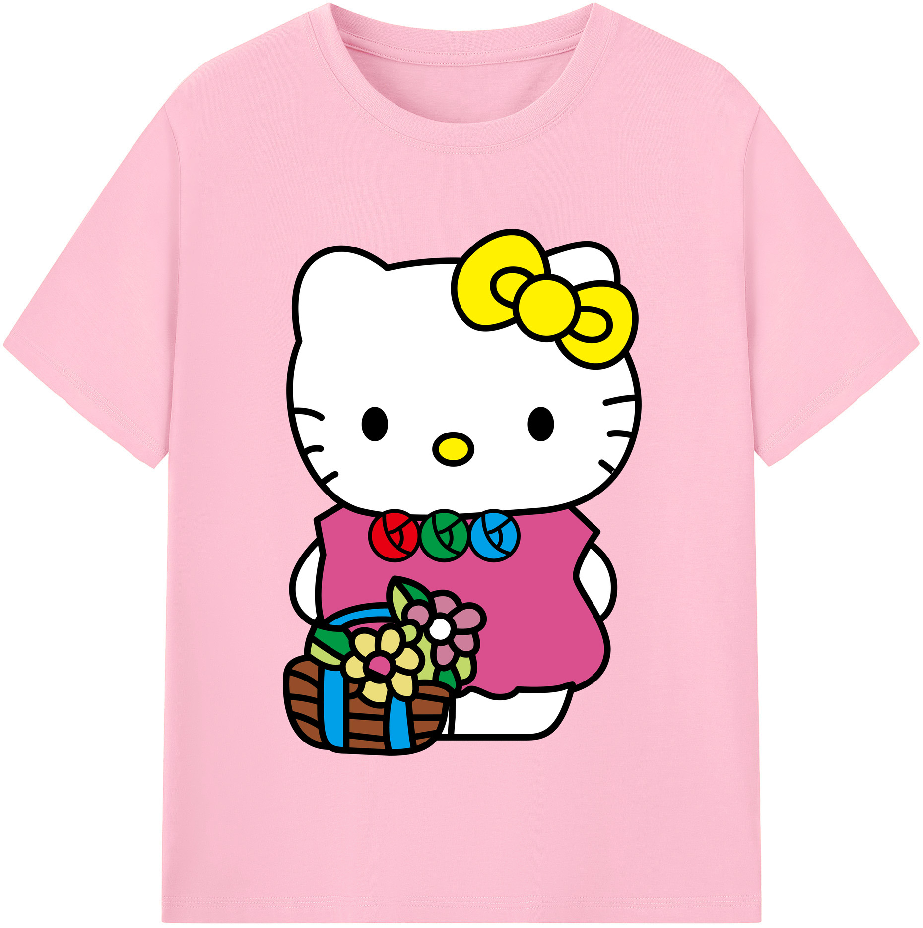 （画像用） Hello Kitty ハローキティ 綿100％半袖Tシャツ（フロントプリント）