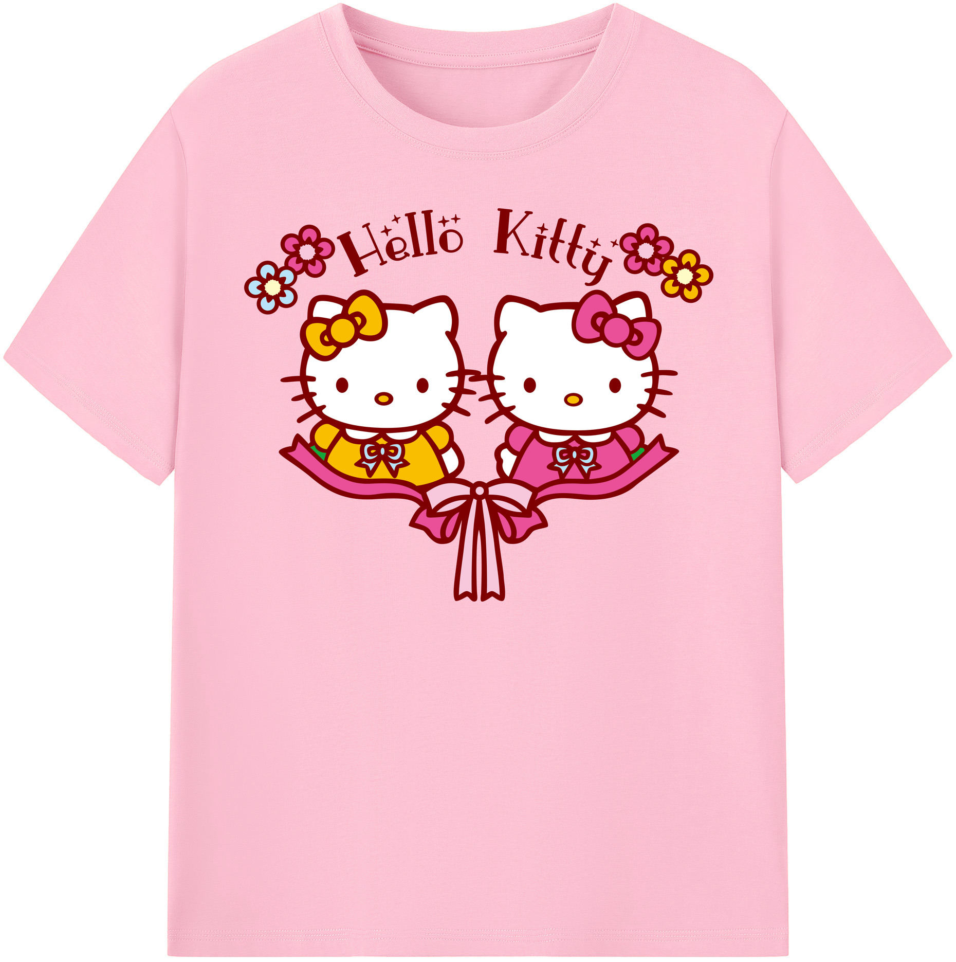 （画像用） Hello Kitty ハローキティ 綿100％半袖Tシャツ（フロントプリント）