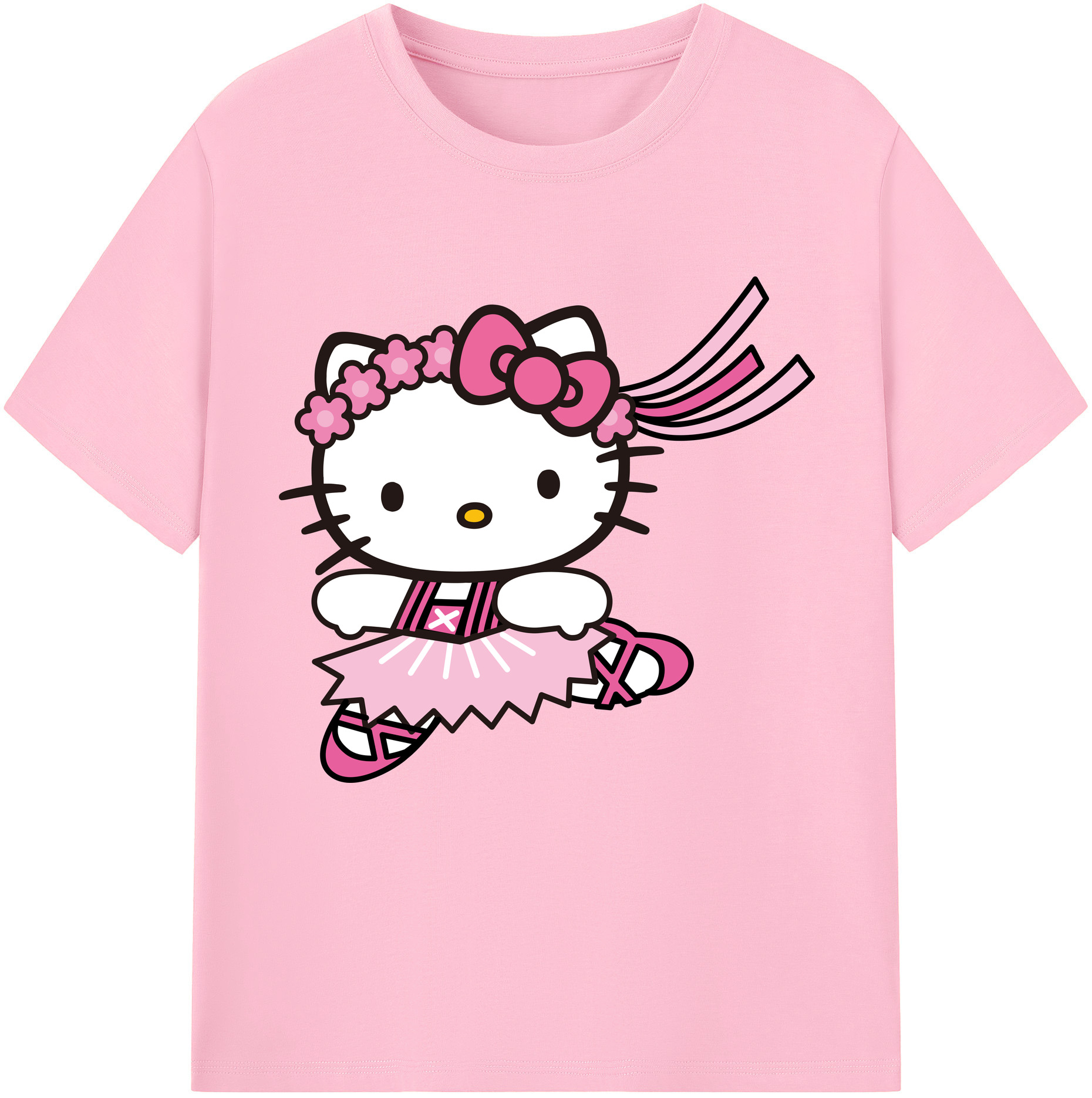 （画像用） Hello Kitty ハローキティ 綿100％半袖Tシャツ（フロントプリント）