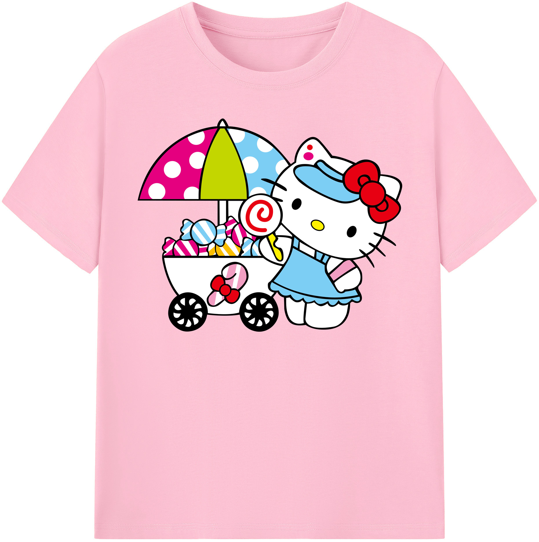 （画像用） Hello Kitty ハローキティ 綿100％半袖Tシャツ（フロントプリント）