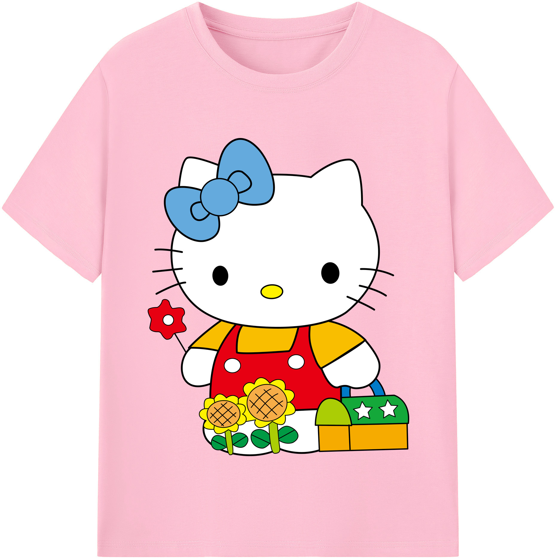 （画像用） Hello Kitty ハローキティ 綿100％半袖Tシャツ（フロントプリント）