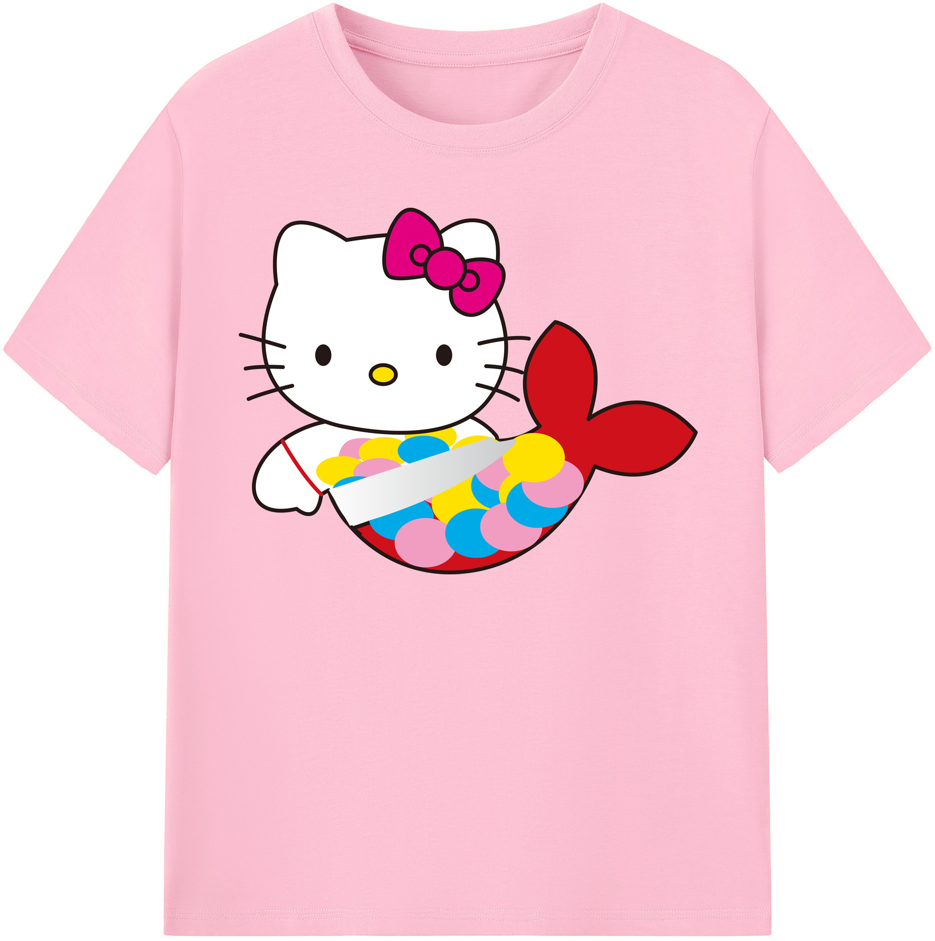 （画像用） Hello Kitty ハローキティ 綿100％半袖Tシャツ（フロントプリント）