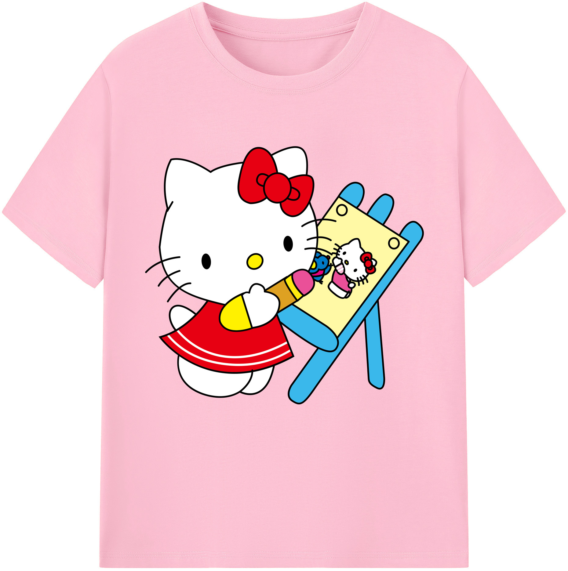 （画像用） Hello Kitty ハローキティ 綿100％半袖Tシャツ（フロントプリント）