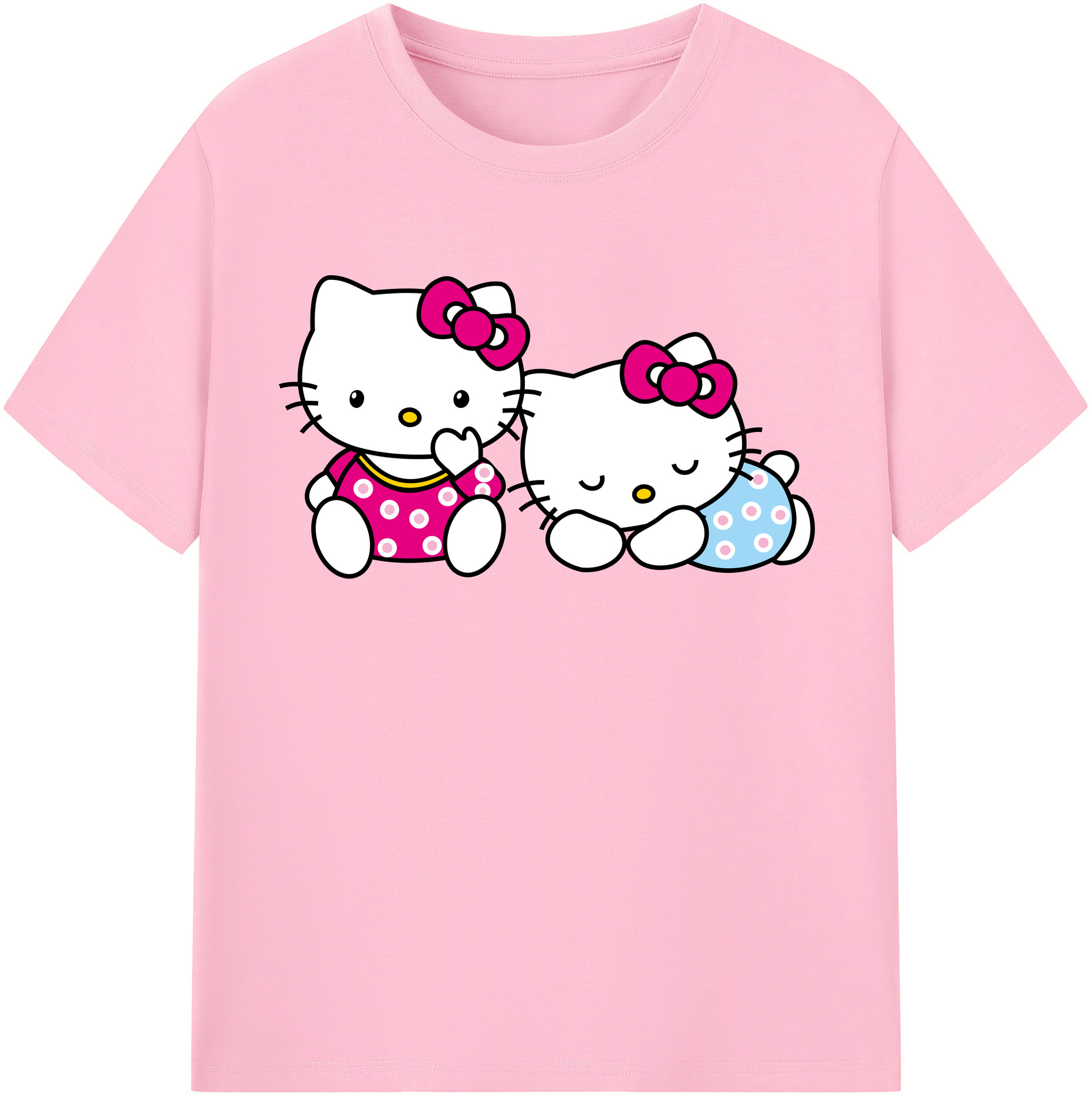 （画像用） Hello Kitty ハローキティ 綿100％半袖Tシャツ（フロントプリント）