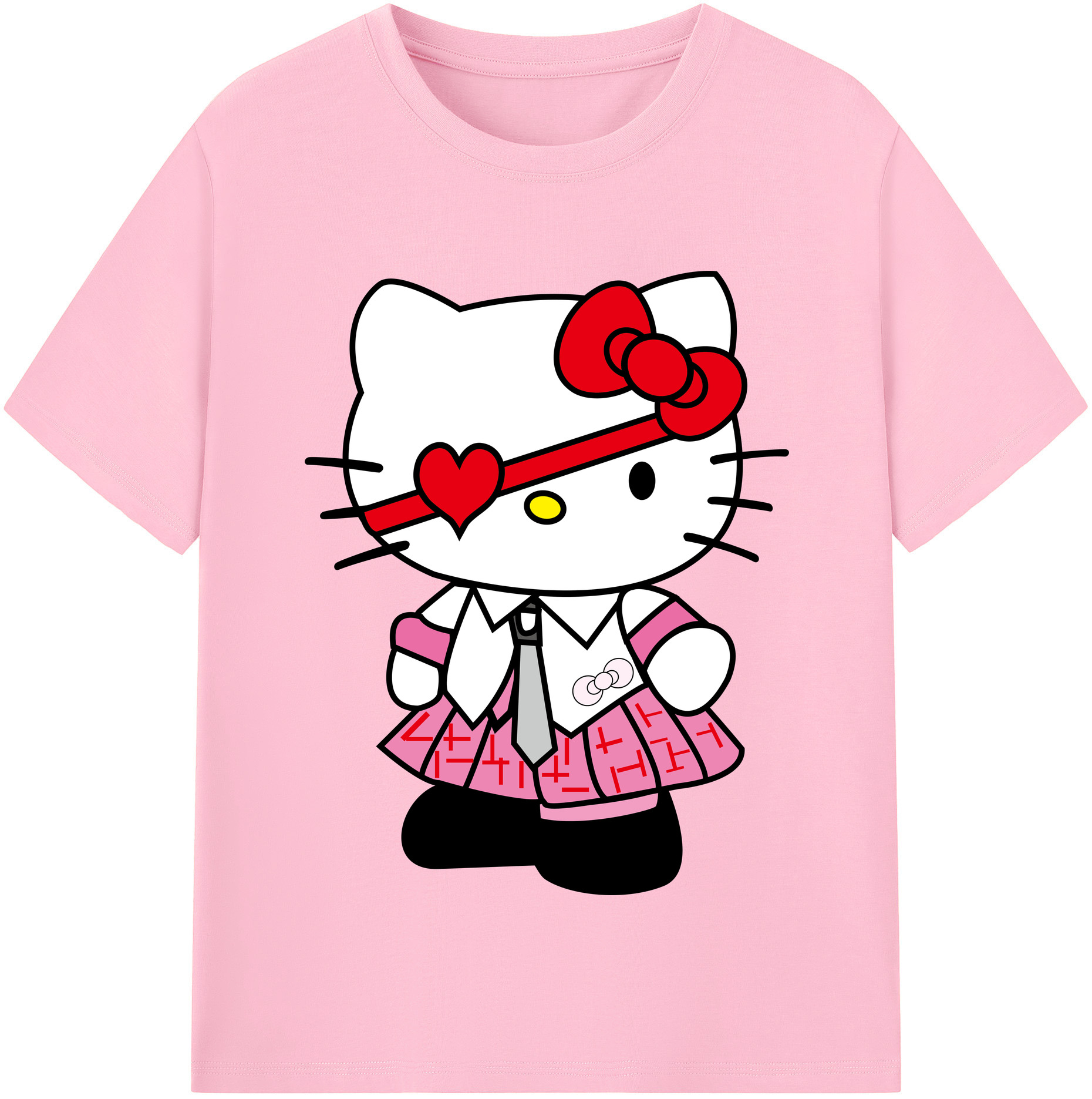 （画像用） Hello Kitty ハローキティ 綿100％半袖Tシャツ（フロントプリント）