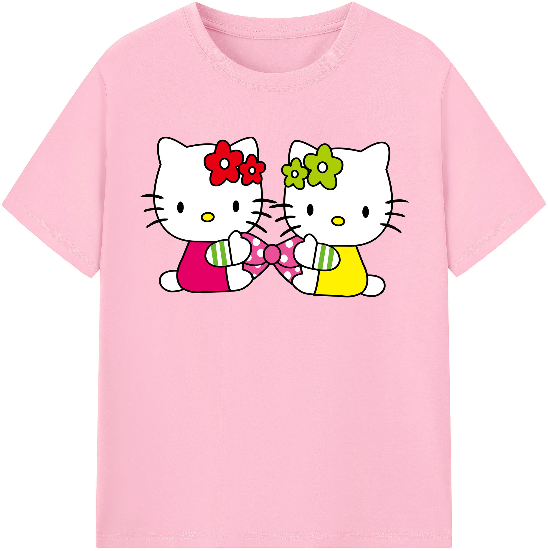 （画像用） Hello Kitty ハローキティ 綿100％半袖Tシャツ（フロントプリント）