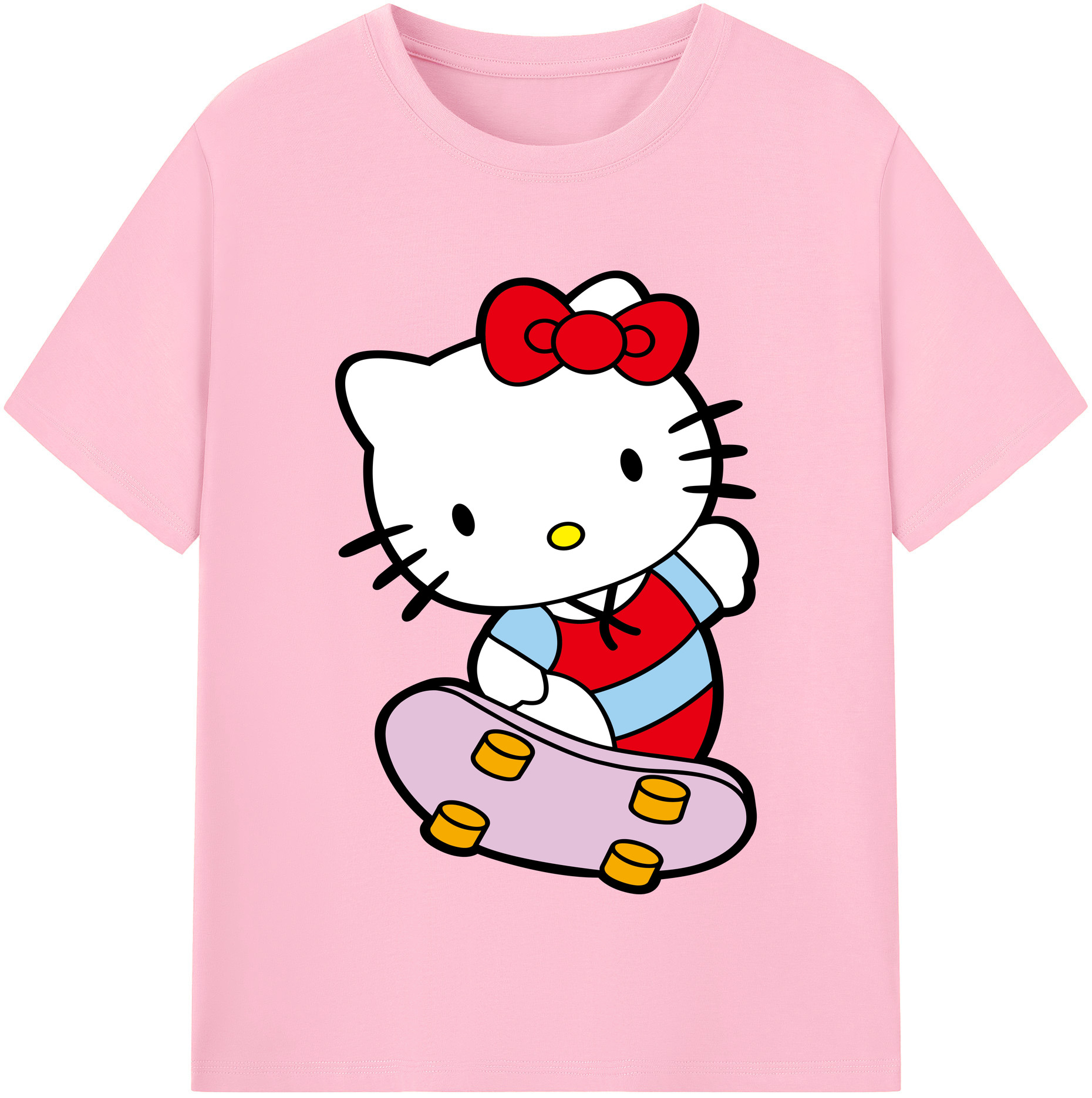 （画像用） Hello Kitty ハローキティ 綿100％半袖Tシャツ（フロントプリント）