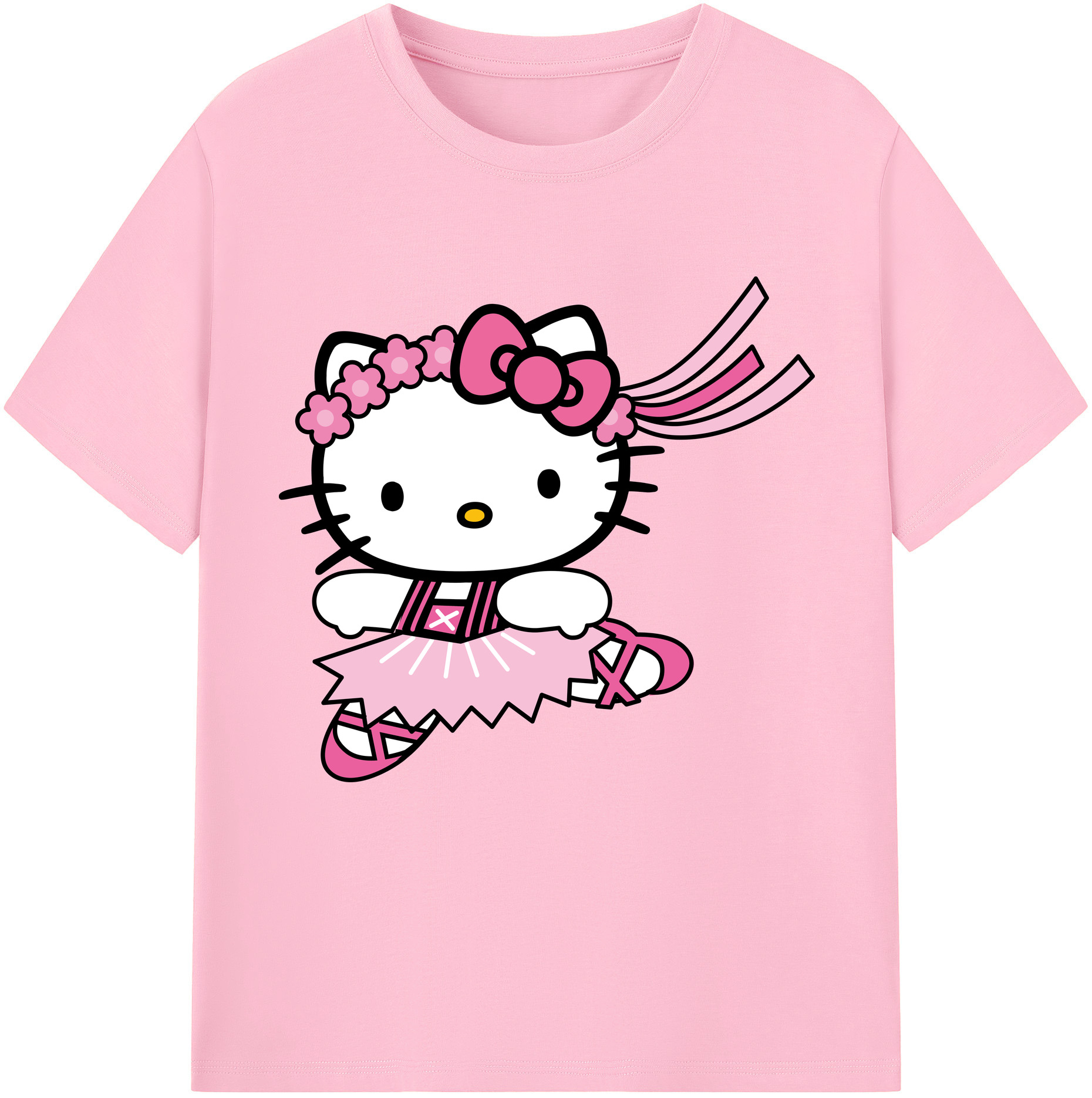 （画像用） Hello Kitty ハローキティ 綿100％半袖Tシャツ（フロントプリント）