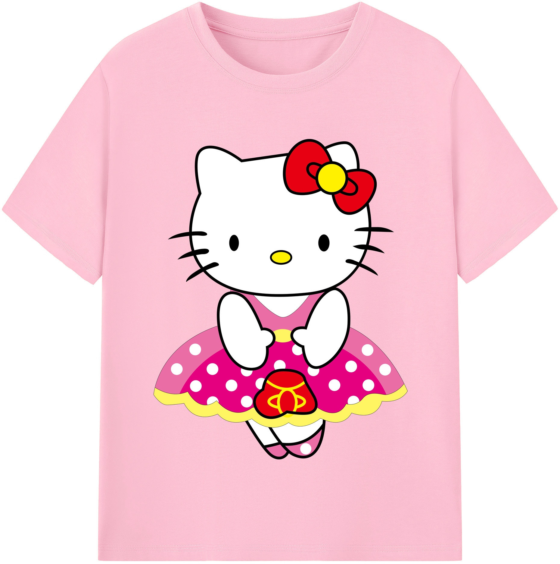 （画像用） Hello Kitty ハローキティ 綿100％半袖Tシャツ（フロントプリント）