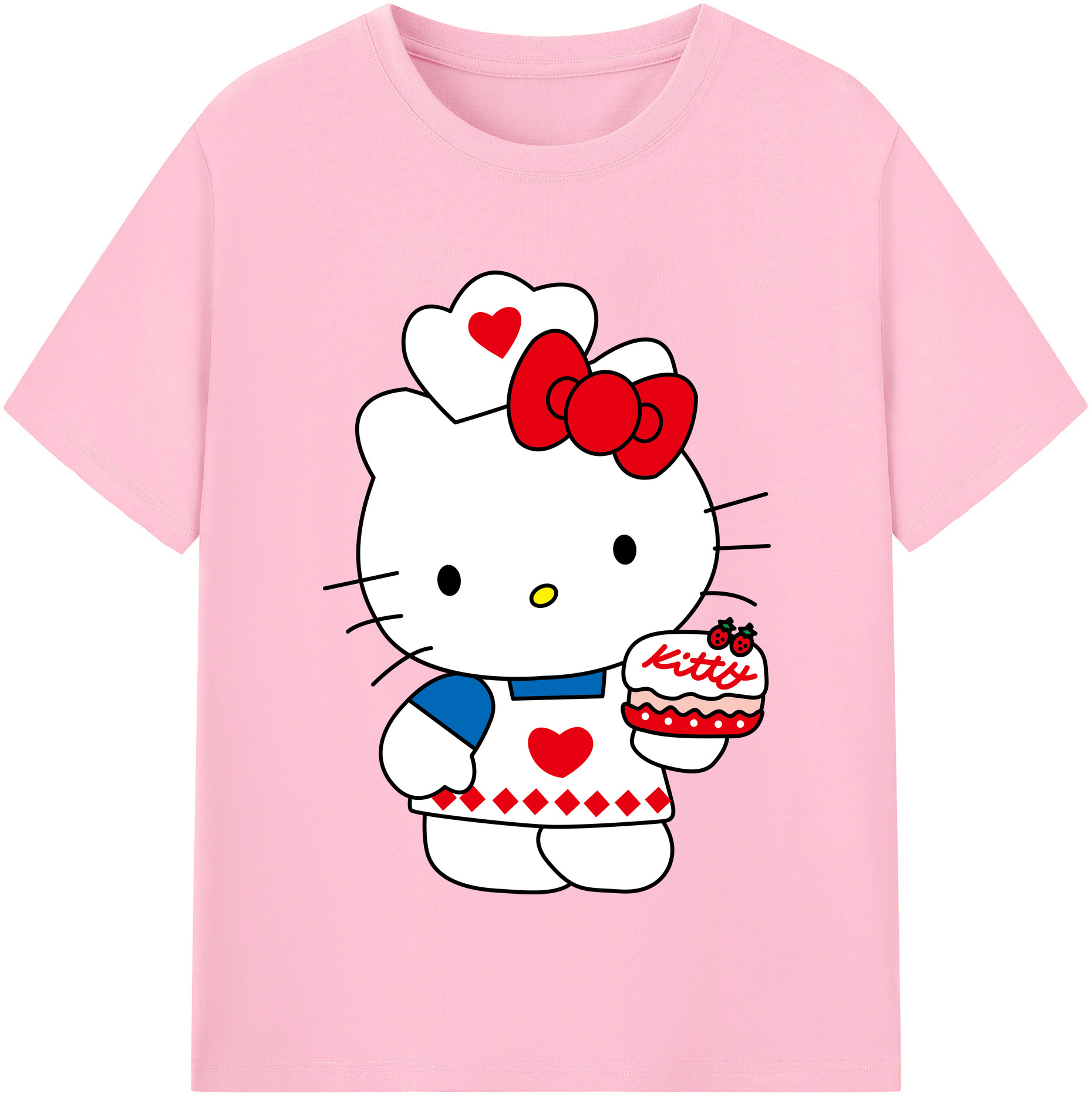 （画像用） Hello Kitty ハローキティ 綿100％半袖Tシャツ（フロントプリント）
