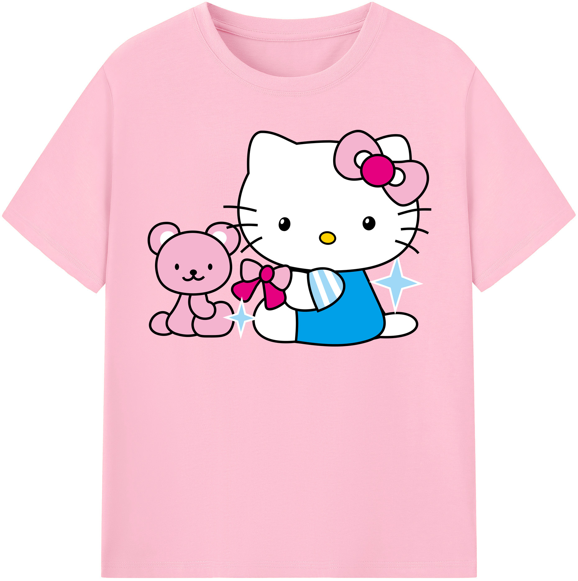 （画像用） Hello Kitty ハローキティ 綿100％半袖Tシャツ（フロントプリント）