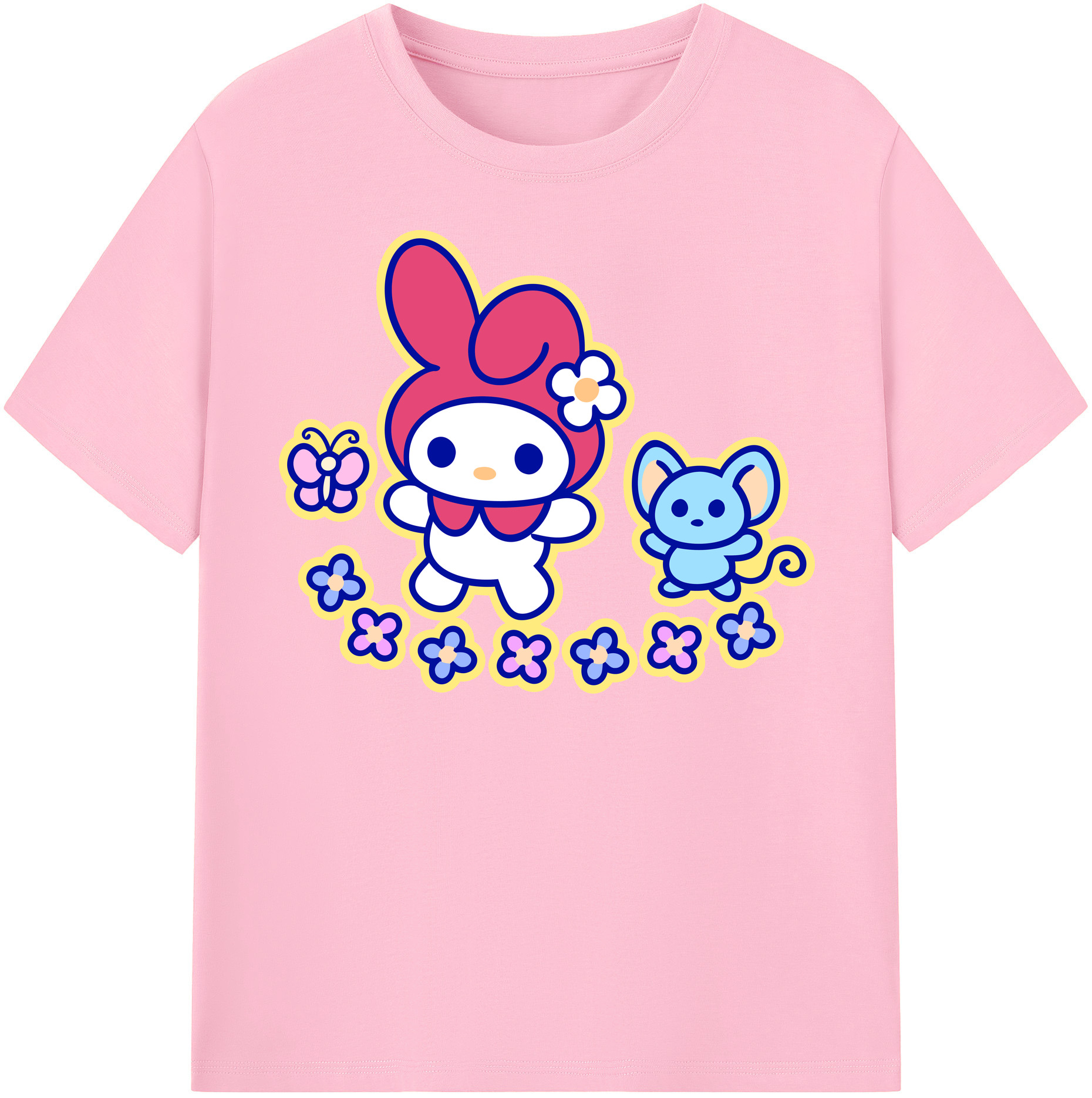 （画像用） Hello Kitty ハローキティ 綿100％半袖Tシャツ（フロントプリント）