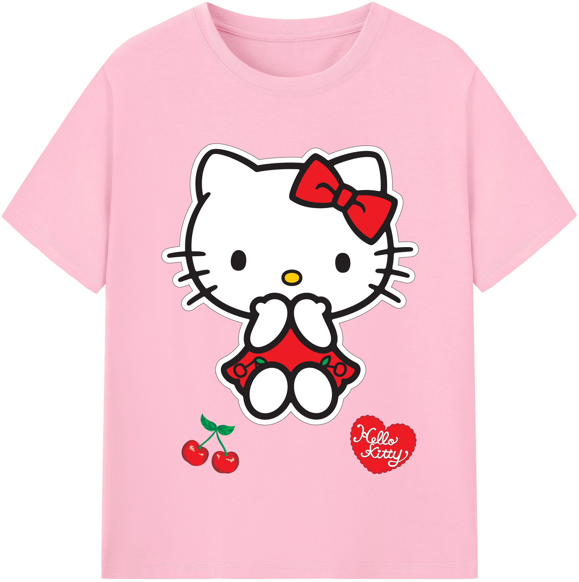 （画像用） Hello Kitty ハローキティ 綿100％半袖Tシャツ（フロントプリント）