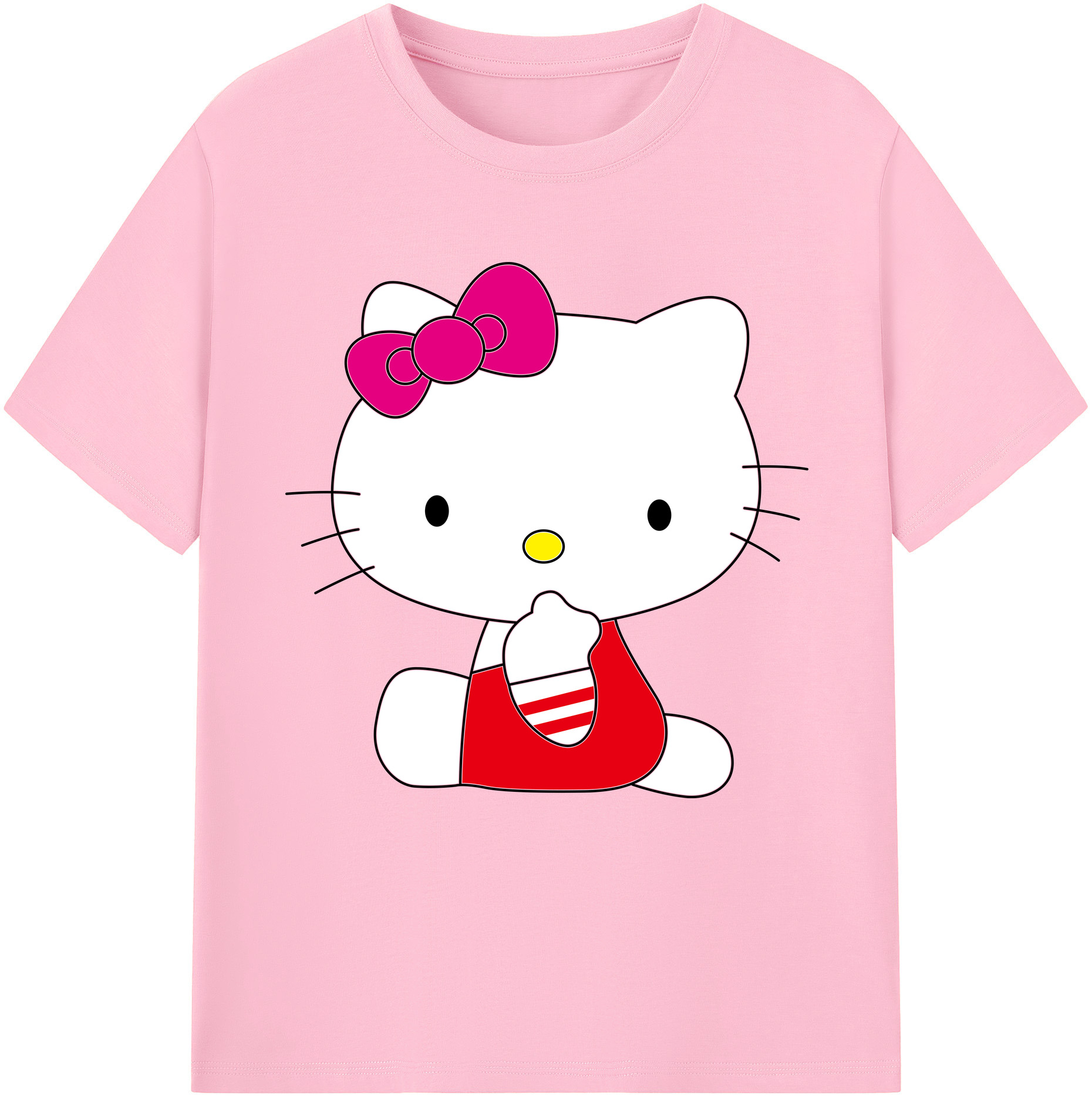 （画像用） Hello Kitty ハローキティ 綿100％半袖Tシャツ（フロントプリント）
