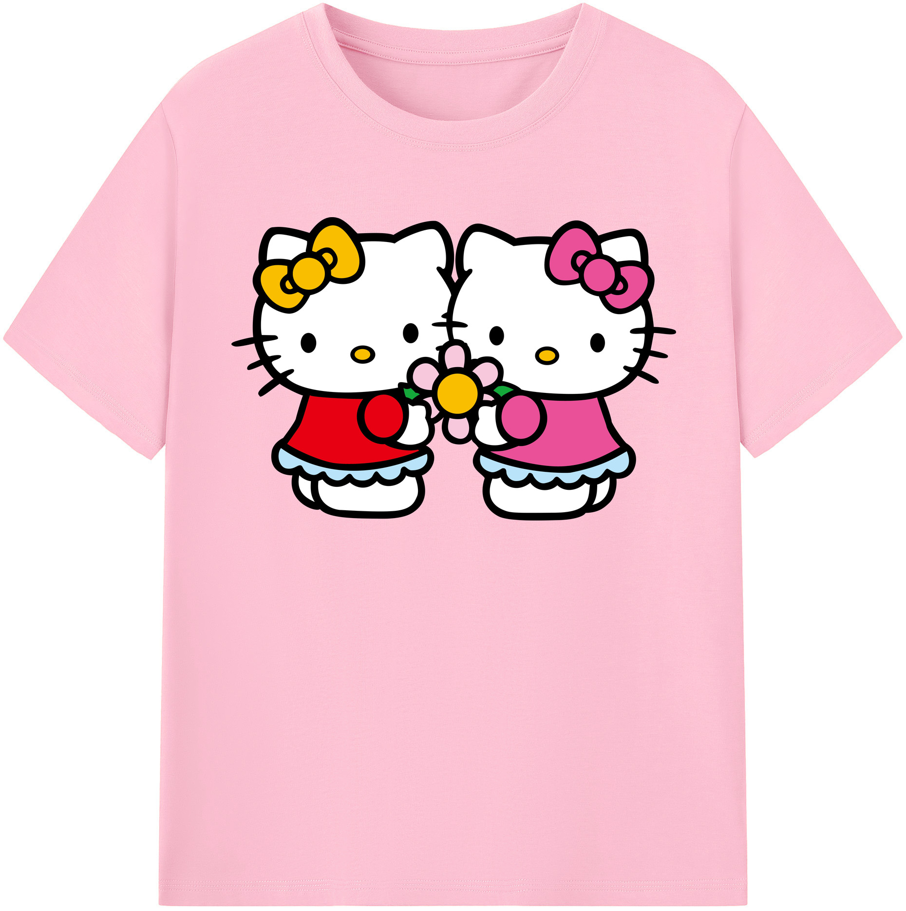 （画像用） Hello Kitty ハローキティ 綿100％半袖Tシャツ（フロントプリント）