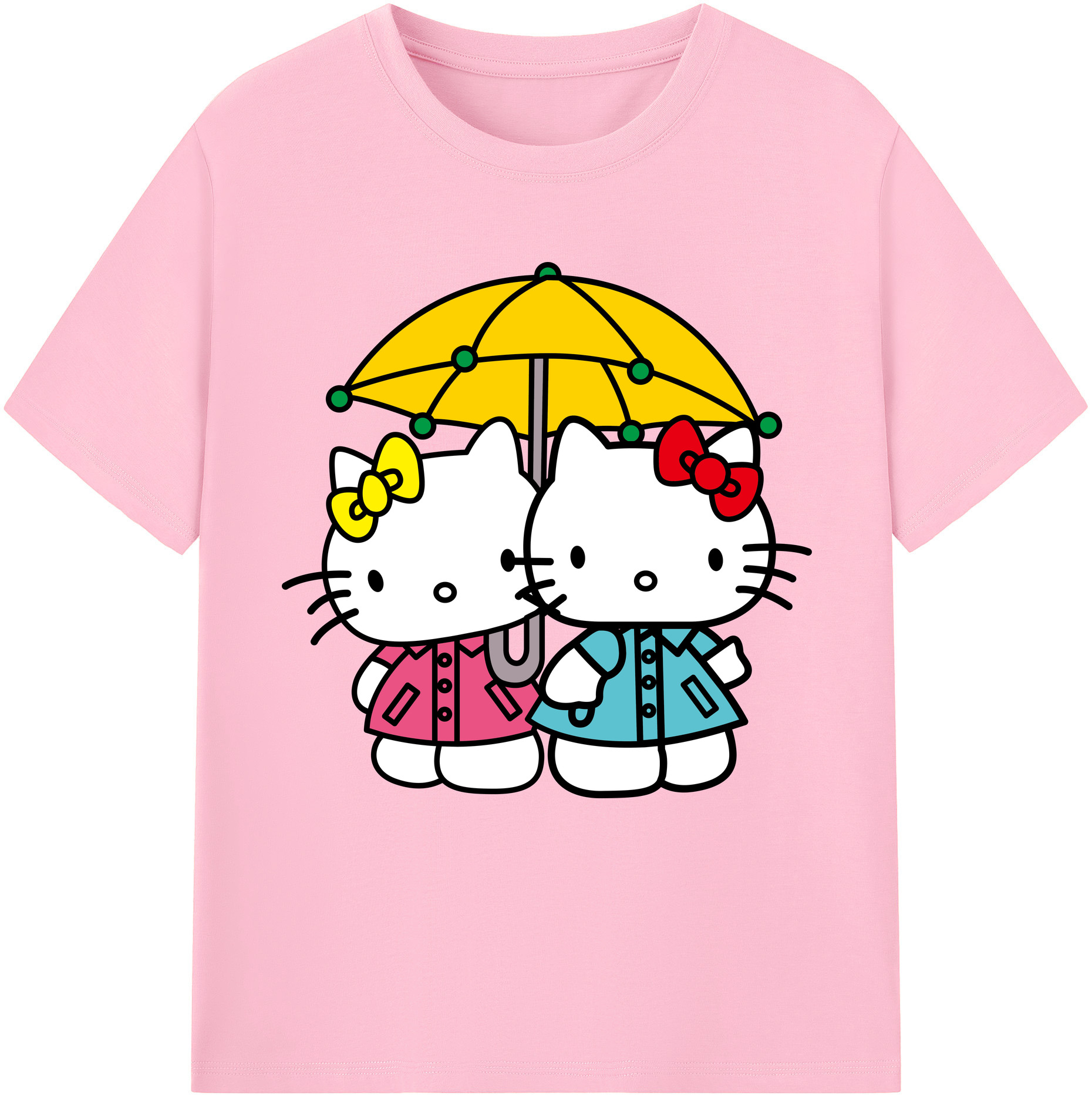 （画像用） Hello Kitty ハローキティ 綿100％半袖Tシャツ（フロントプリント）
