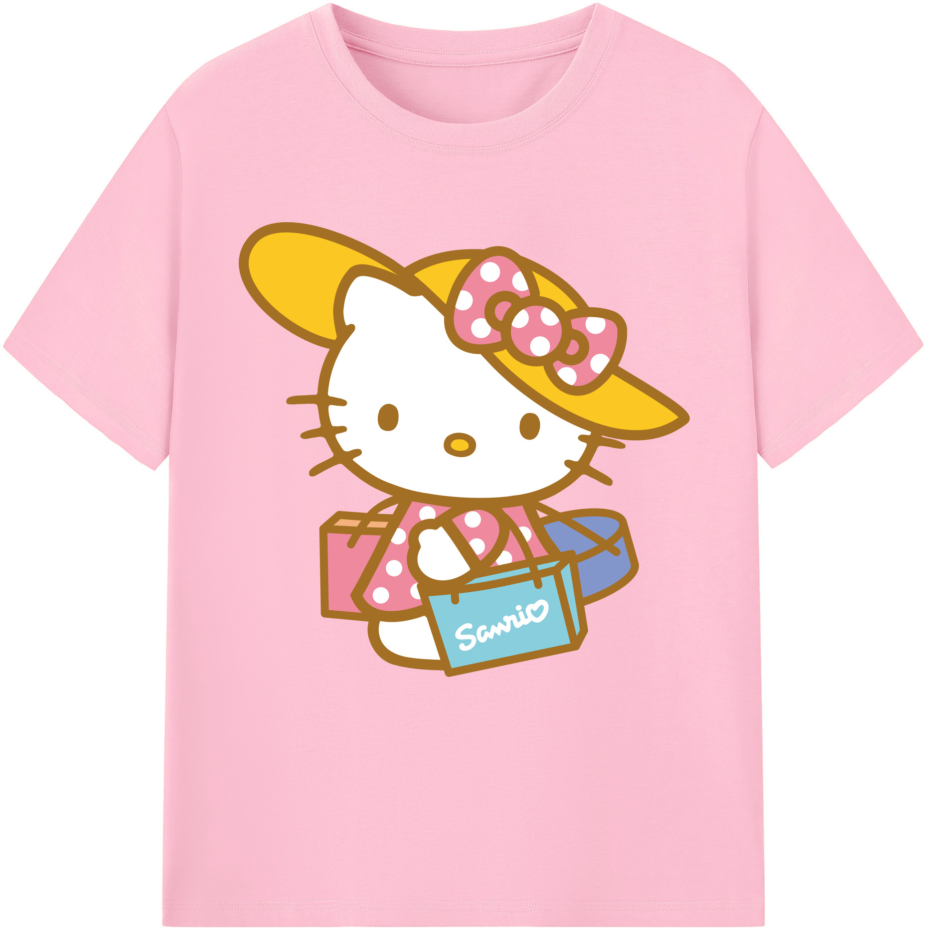 （画像用） Hello Kitty ハローキティ 綿100％半袖Tシャツ（フロントプリント）