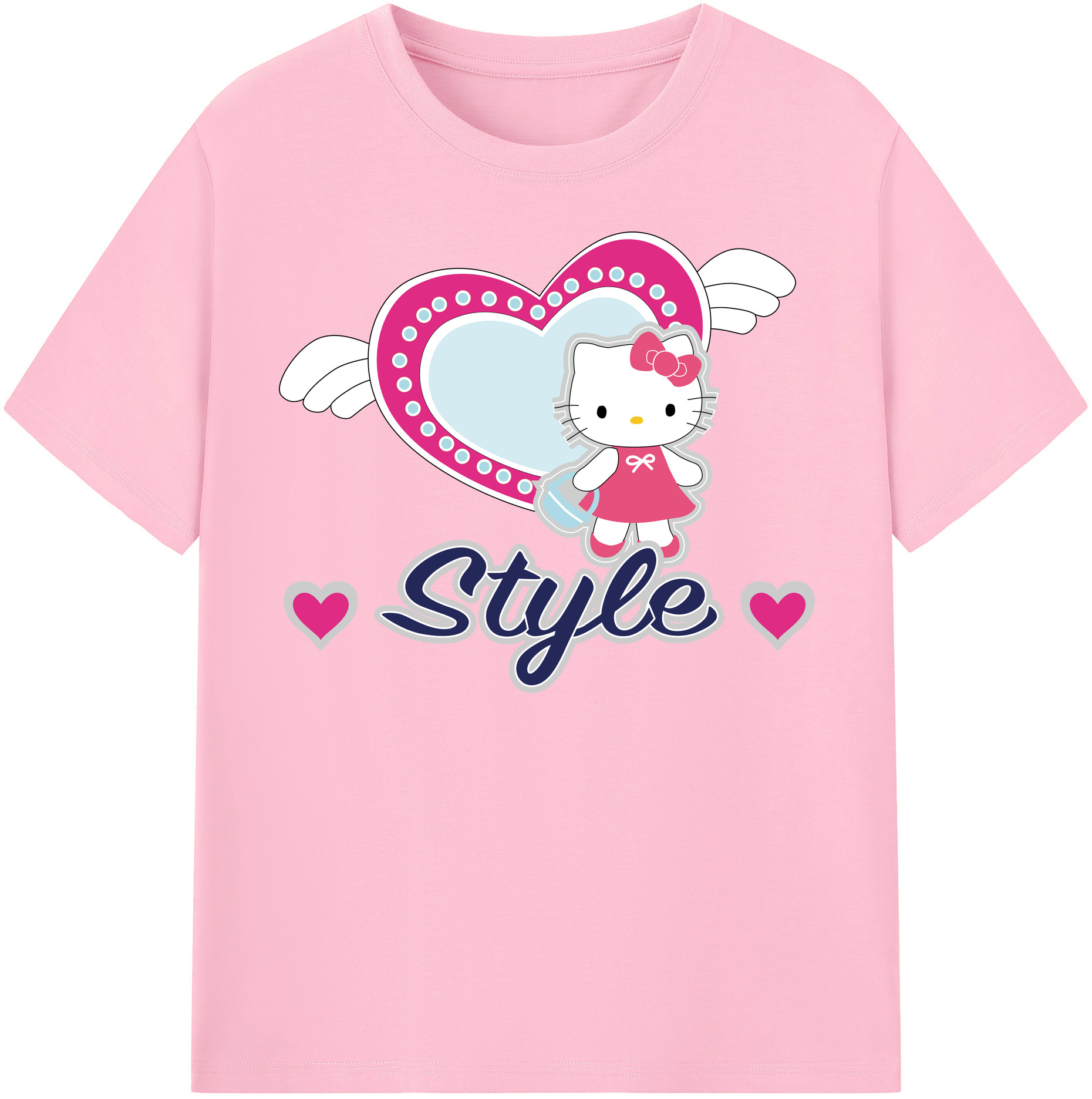 （画像用） Hello Kitty ハローキティ 綿100％半袖Tシャツ（フロントプリント）
