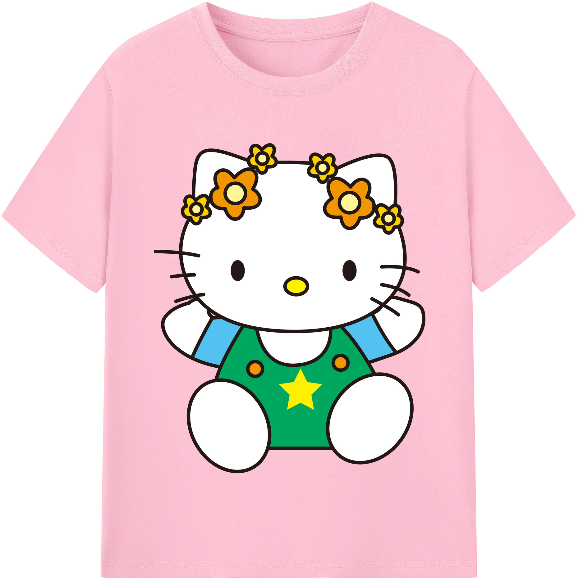 （画像用） Hello Kitty ハローキティ 綿100％半袖Tシャツ（フロントプリント）
