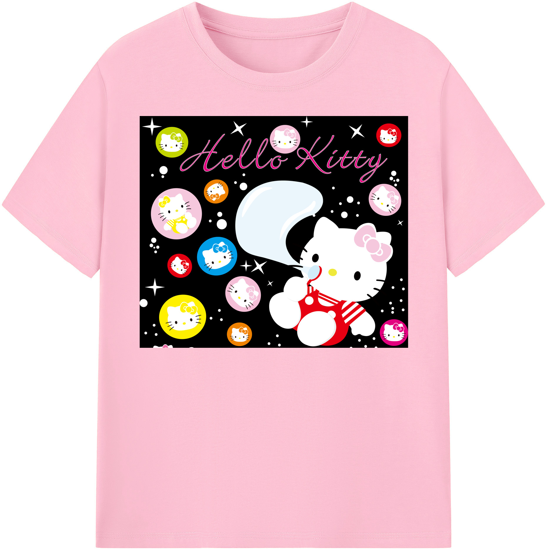 （画像用） Hello Kitty ハローキティ 綿100％半袖Tシャツ（フロントプリント）