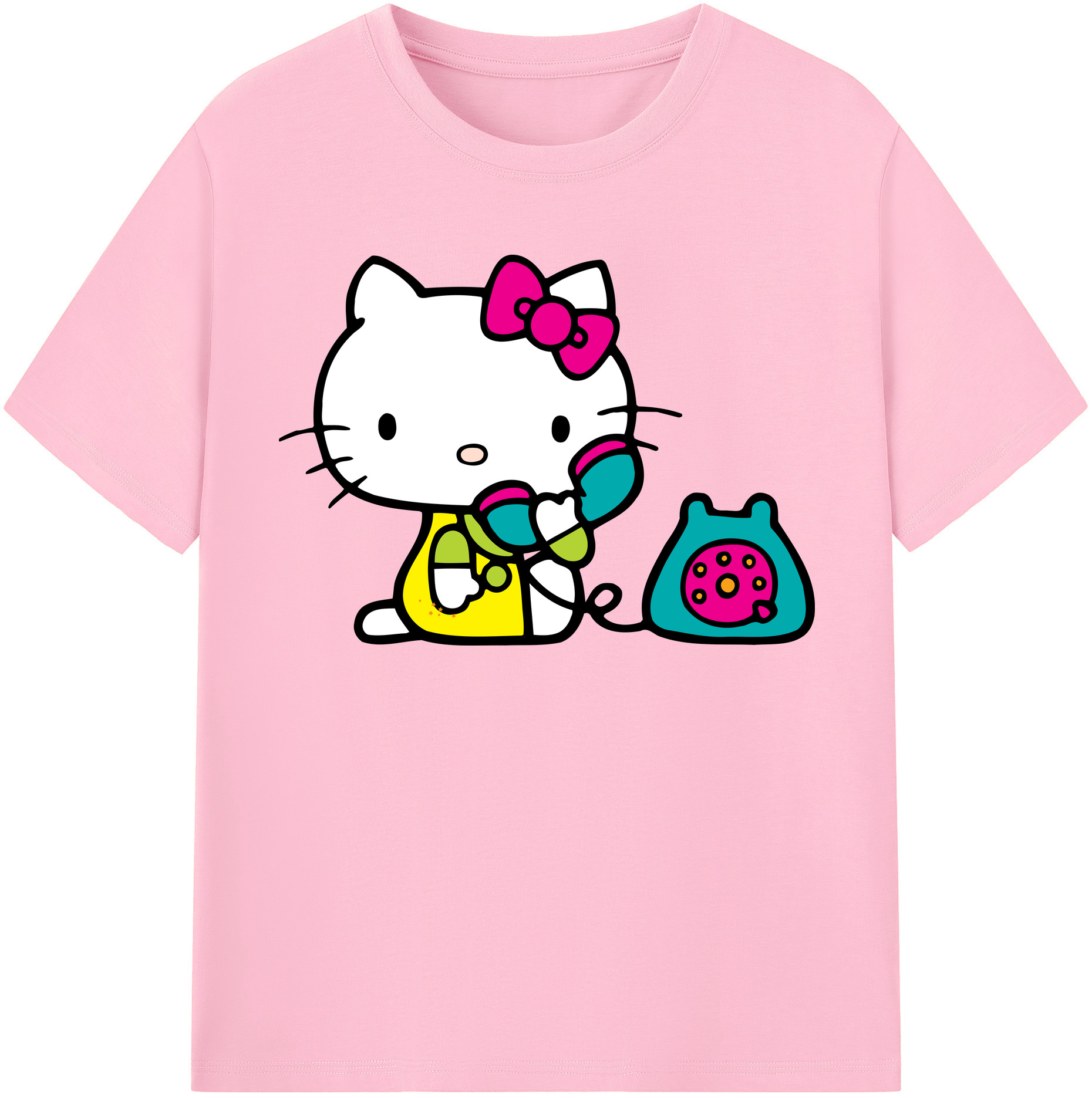 （画像用） Hello Kitty ハローキティ 綿100％半袖Tシャツ（フロントプリント）