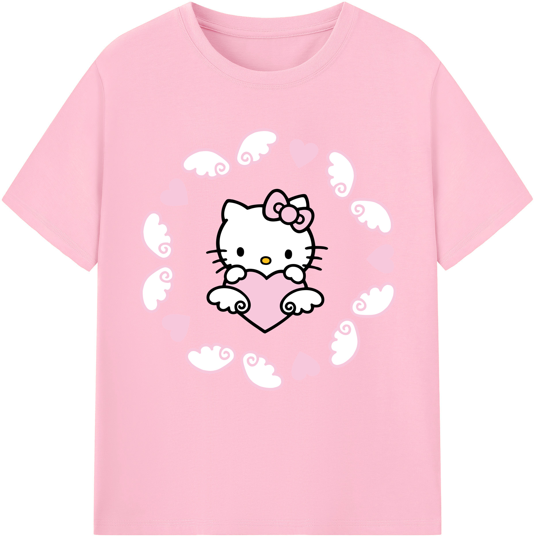（画像用） Hello Kitty ハローキティ 綿100％半袖Tシャツ（フロントプリント）
