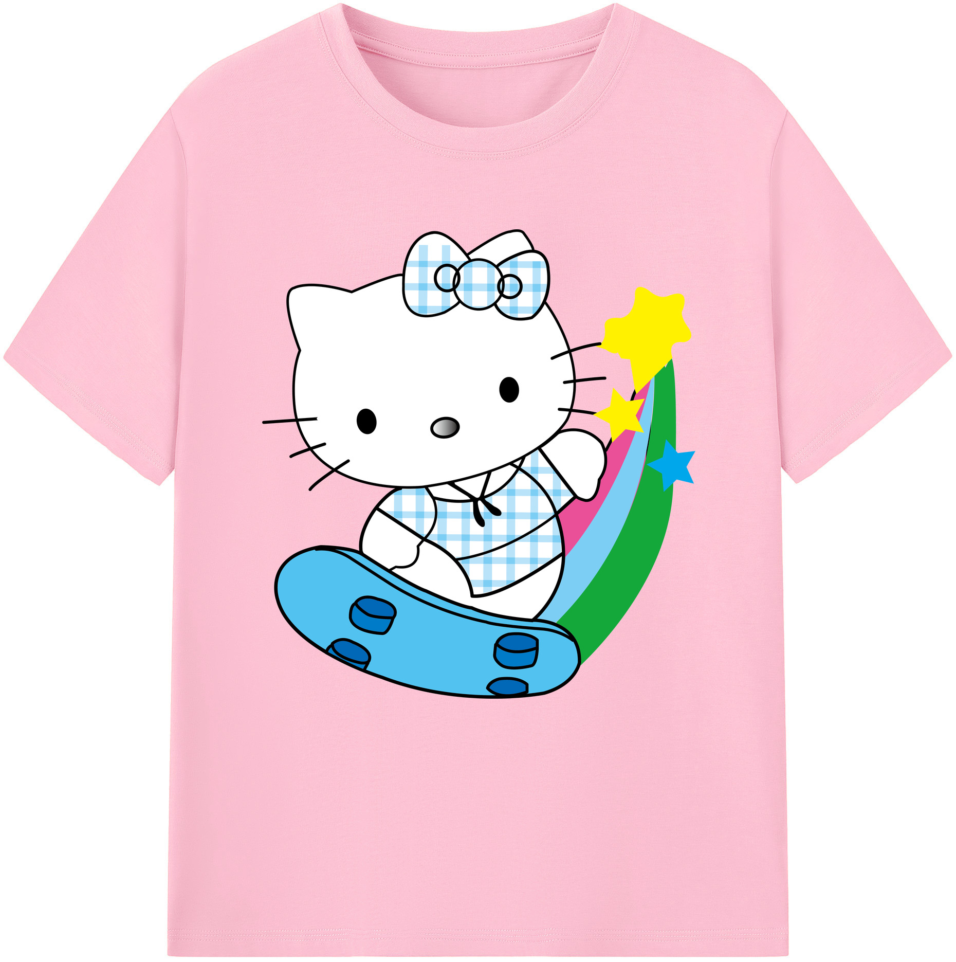 （画像用） Hello Kitty ハローキティ 綿100％半袖Tシャツ（フロントプリント）